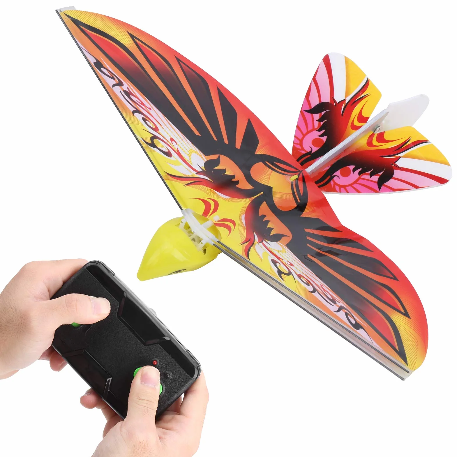 Dilwe Flying Bird RC Juguete de Aves Voladoras 2.4 GHz LED Control Remoto Naranja