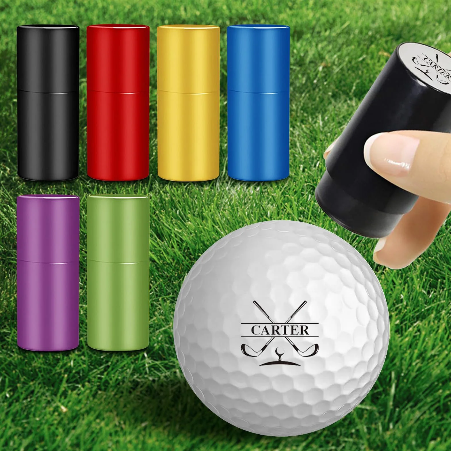Sello de Pelota de Golf Personalizado con Nombre, Iniciales o Logo - Tinta Impermeable Recargable - Accesorio Regalo para Golfistas