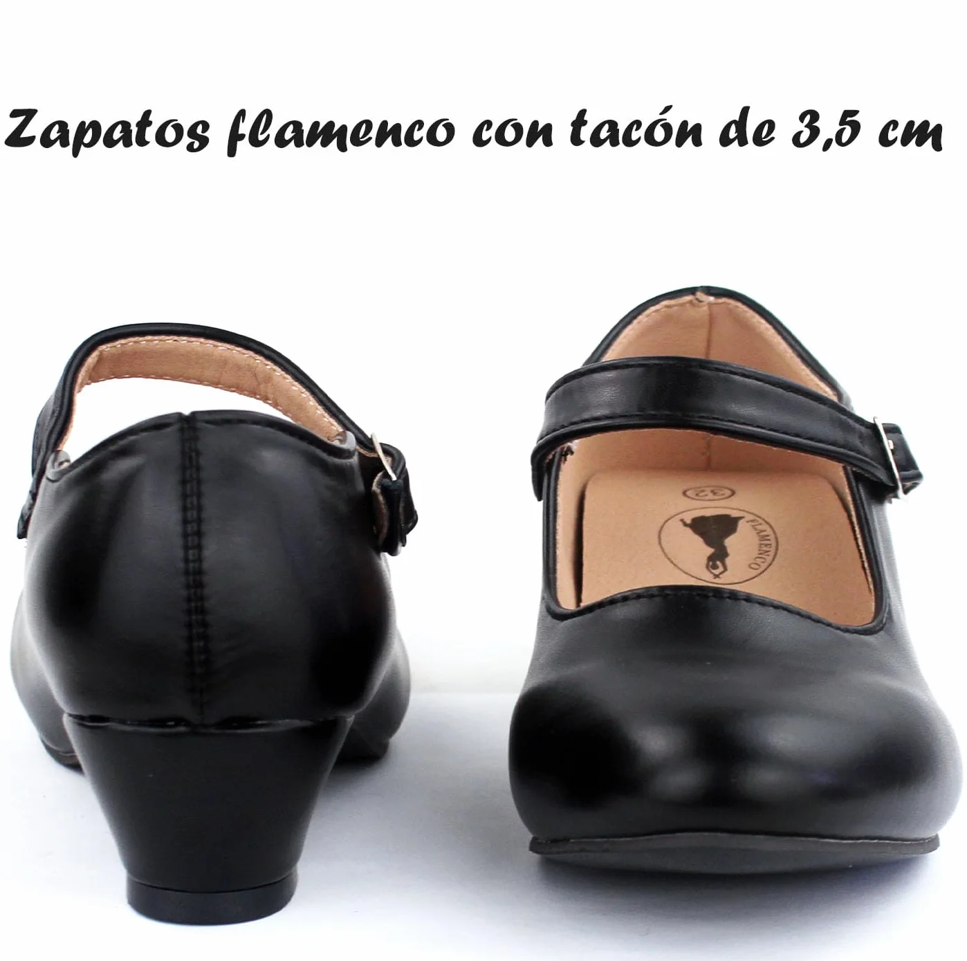 Zapatos Flamenco para Niña de Danza, Calzado de Baile Sevillana, Tacones con Cuña Cómodos
