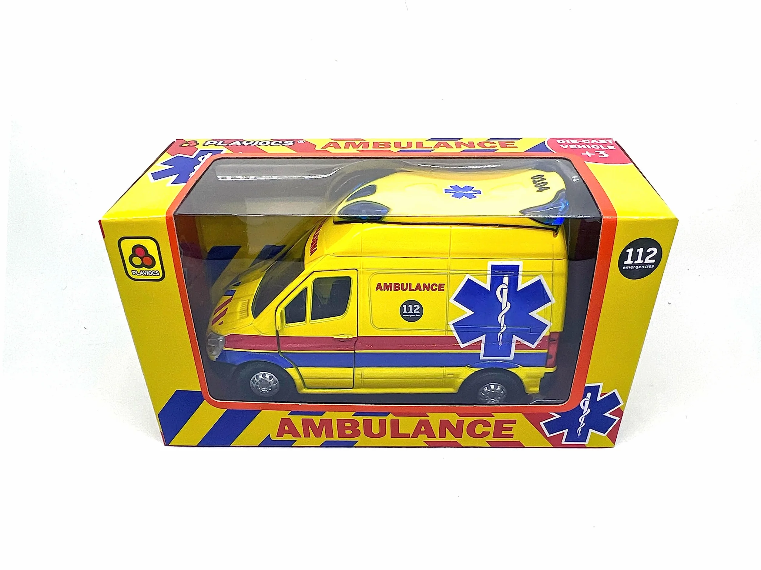 PLAYJOCS GT-8174 Ambulance.Vehículo metálico, Juguete para niños y coleccionistas.