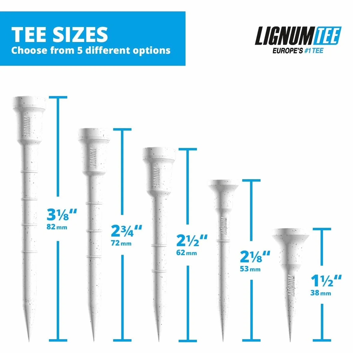 Pack de 12 Tees de Golf Lignum
