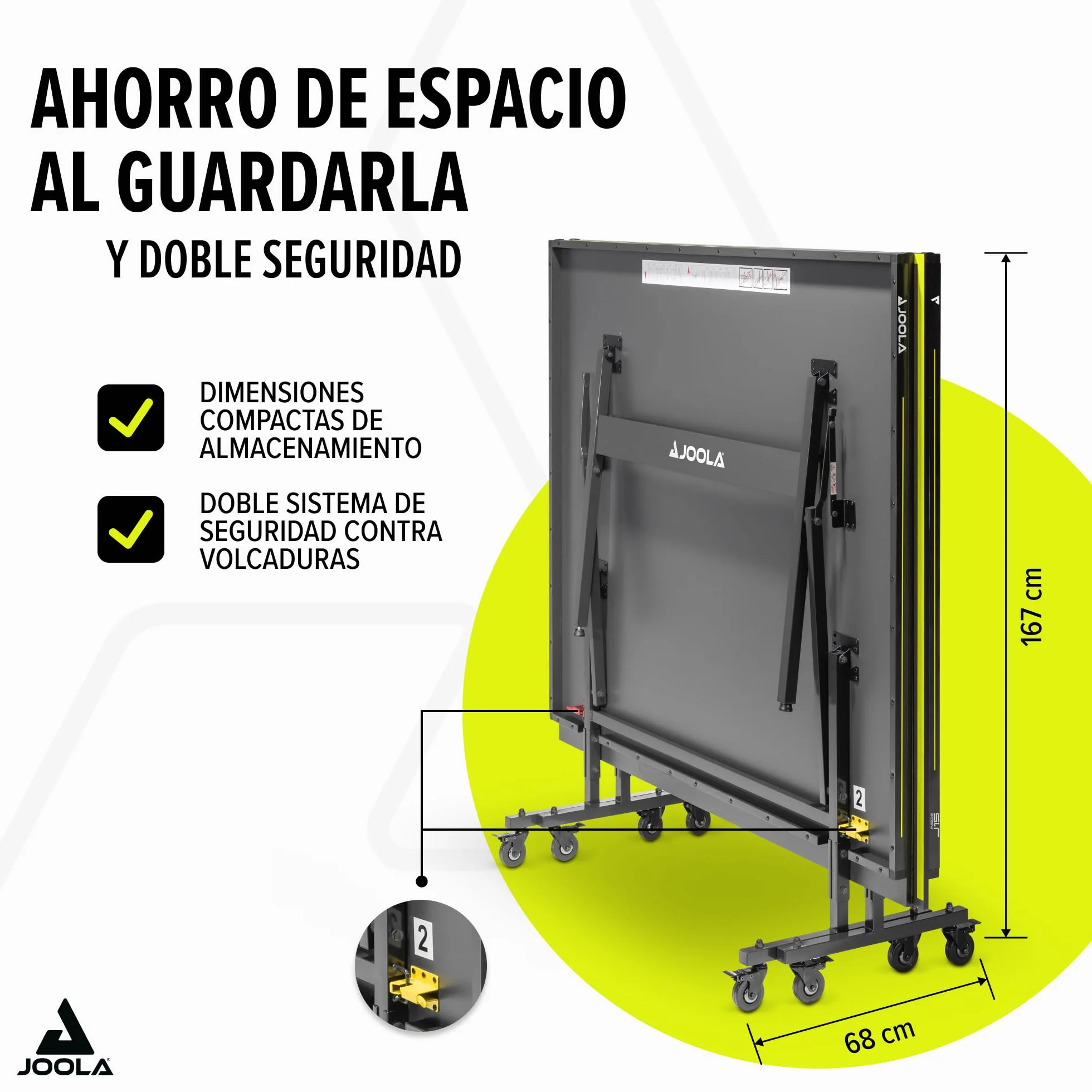 JOOLA Mesa de Ping Pong Inside J15 Plegable para Interior 274 x 152,5 x 76 cm Gris