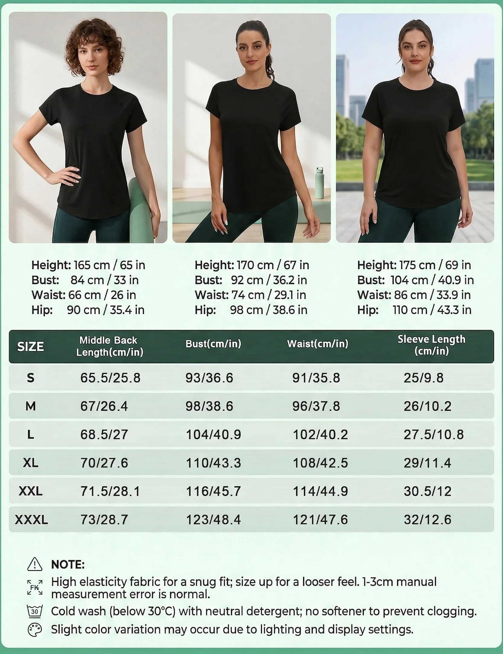 Camiseta Deportiva Mujer Manga Corta Cuello Redondo Secado Rápido Transpirable Fitness Yoga Pilates