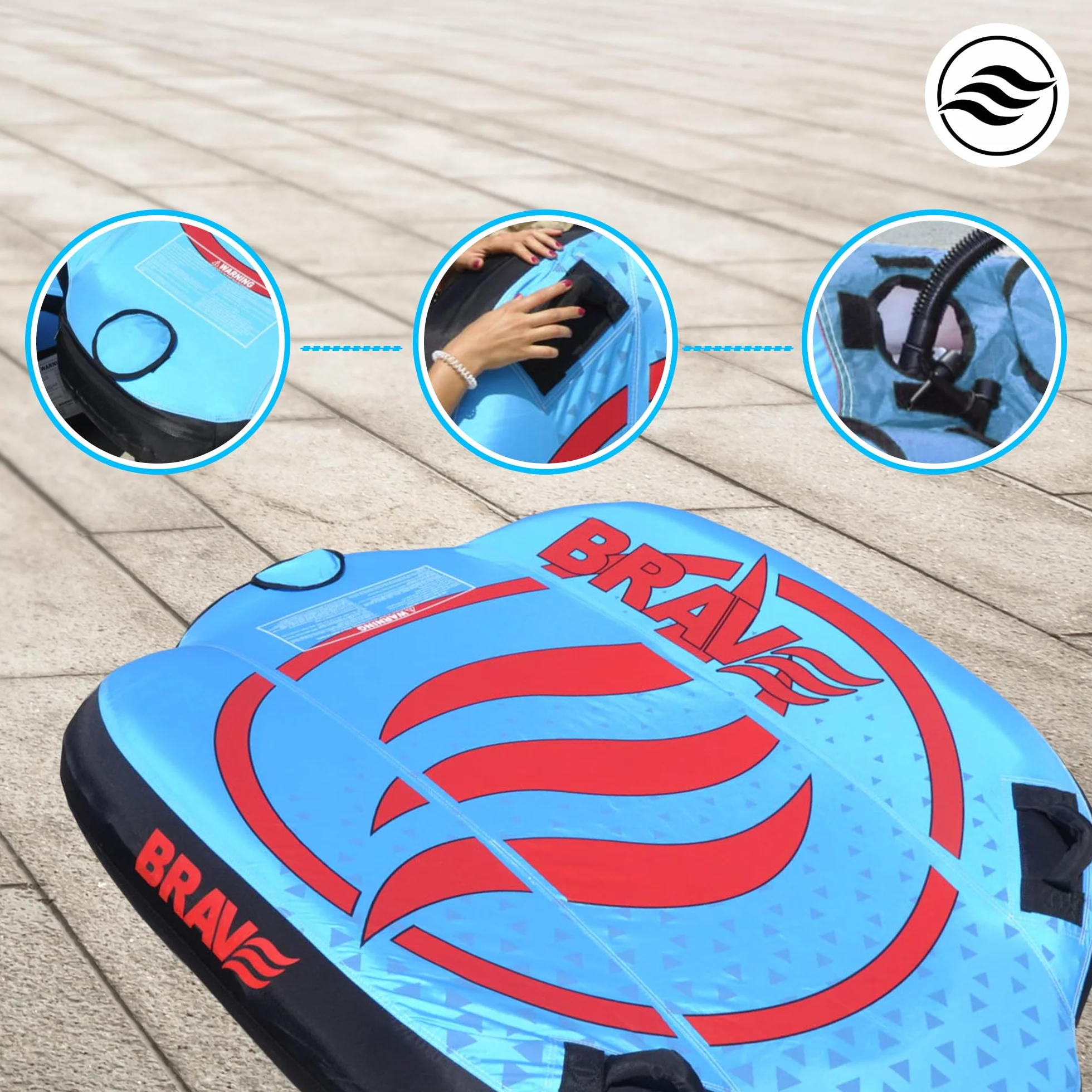 BRAVE SPORTS Flotador de Arrastre Inflable para Deportes Acuáticos - Tubo Remolcable Resistente
