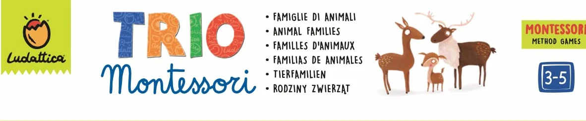 Ludattica | JUEGOS MONTESSORI | Trio Montessori: ¡Descubre las familias de animales con el método Montessori! | Juego educativo 3-5 años | Primeros rompecabezas | Made in Italy