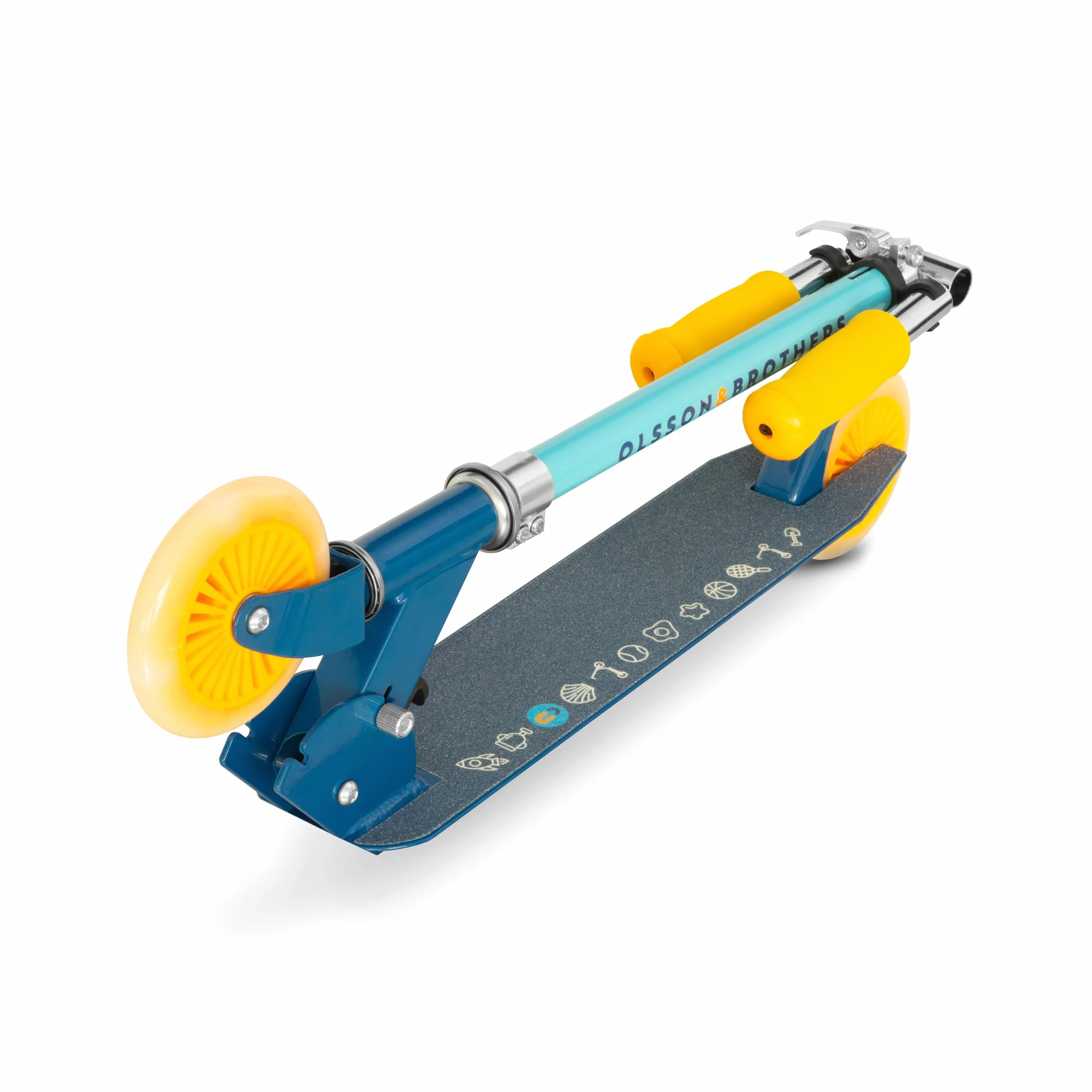 Patinete Niño con Luces LED OLSSON Rocket - Manillar Altura Regulable (70-87cm) con Giro 360º - Ruedas PU 120mm con Luces LED - Rodamientos ABEC 7 - Freno Trasero - Plegable