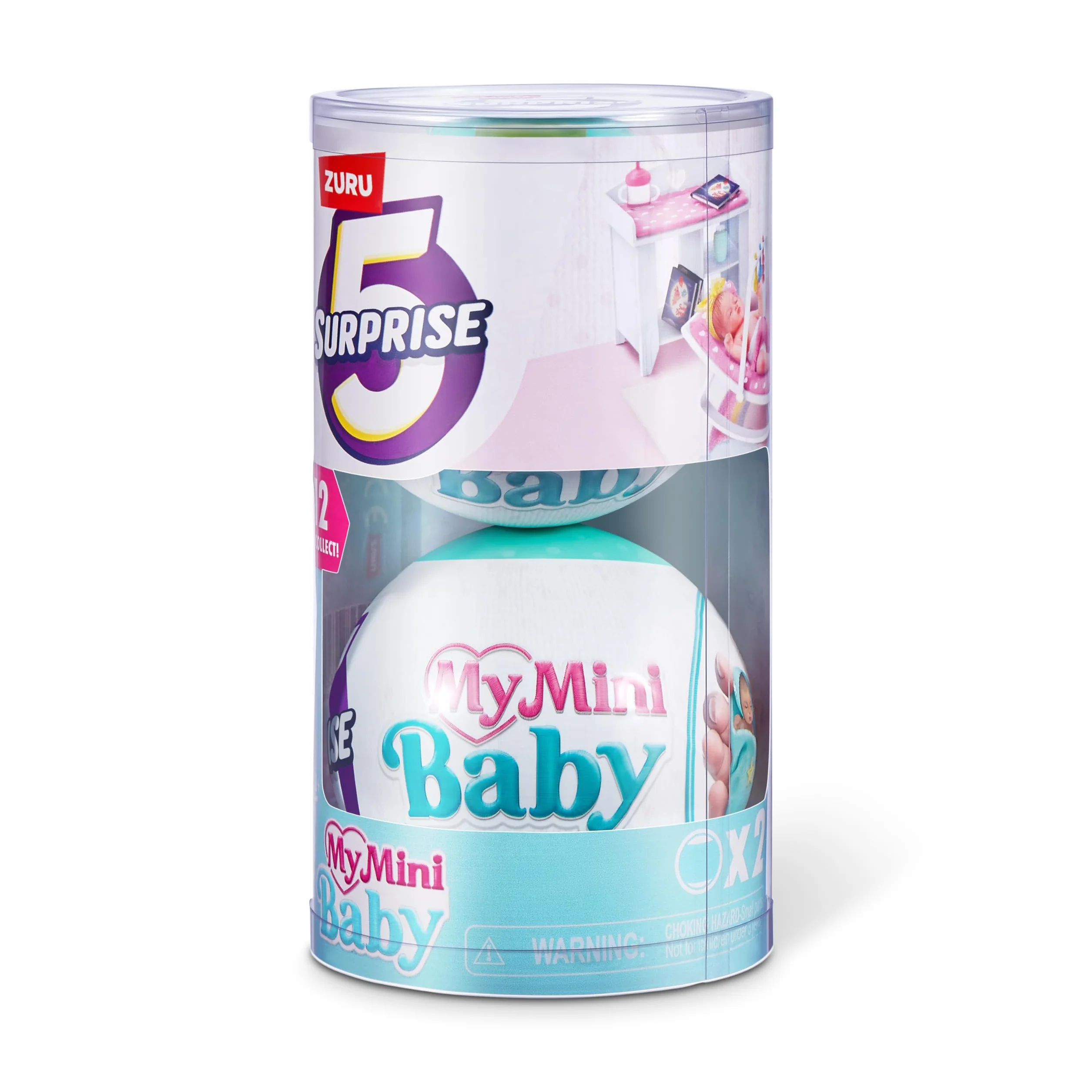 5 Surprise My Mini Baby Series 1, 2 Capsules, by ZURU, Collectible Mystery Capsule, Toy for Girls, Realistic Miniature Baby, Playset and Accessories (2 Capsules)