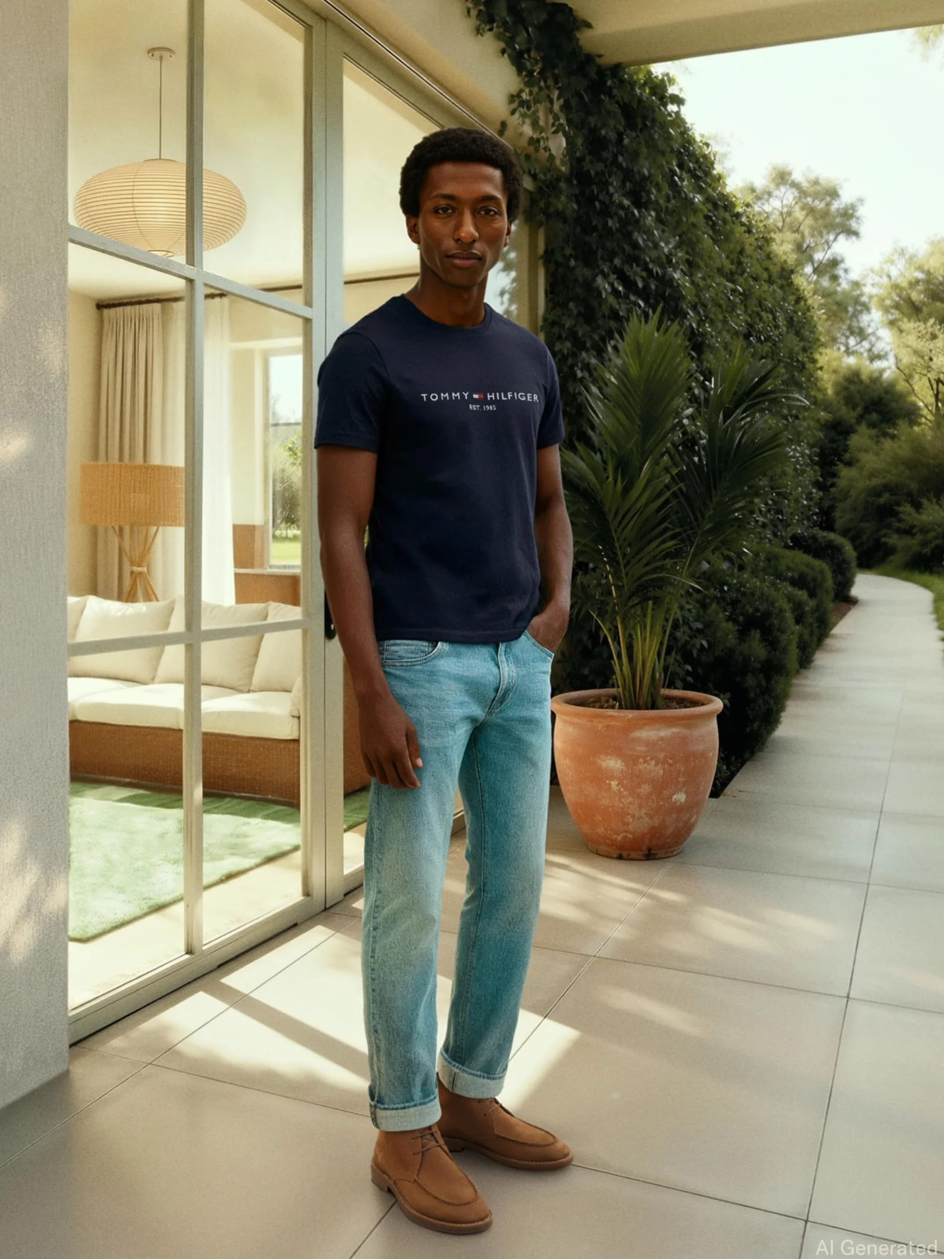 Tommy Hilfiger Camiseta de Manga Corta para Hombre Core Tommy Logo Cuello Redondo