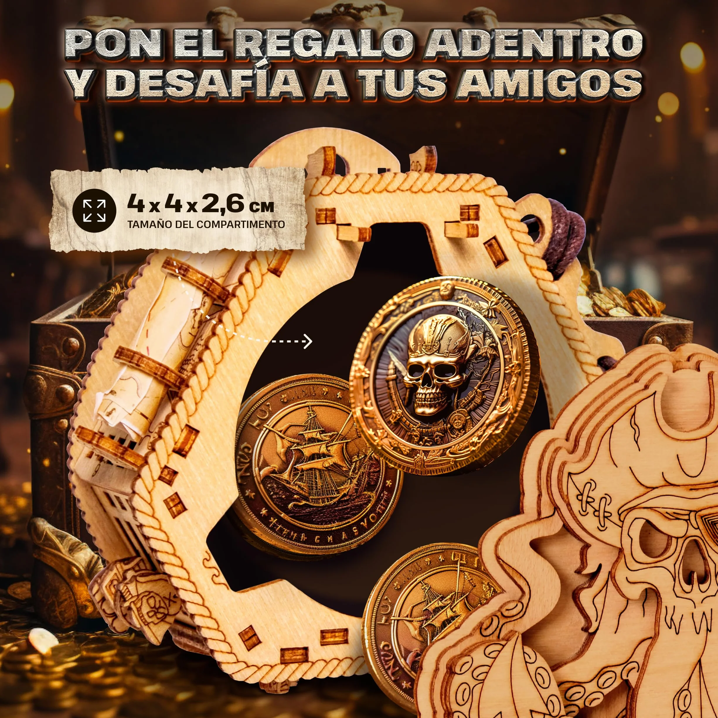ESC WELT La Caja de Rompecabezas Blackbeard's Compass - Escape Room en una Caja - Acertijo - Juego de Adivinanzas - Rompecabezas para Niños