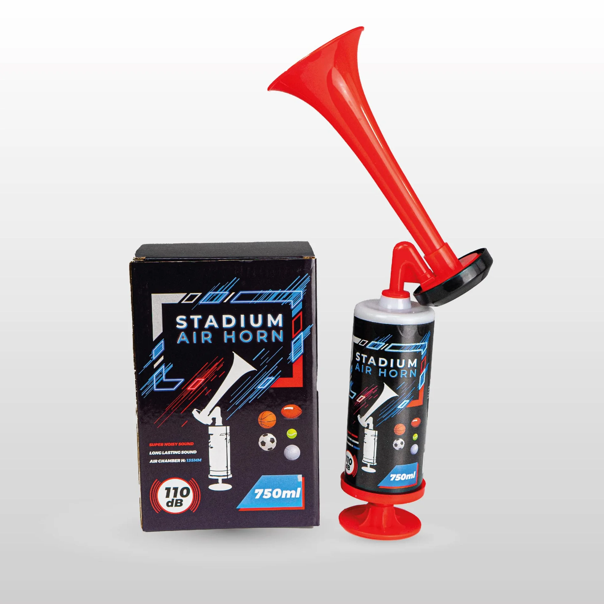 Trompeta de estadio, trompeta de estadio manual, trompeta de estadio sin gas, Stadium Hair Horn 110 Db, apta también como trompeta náutica