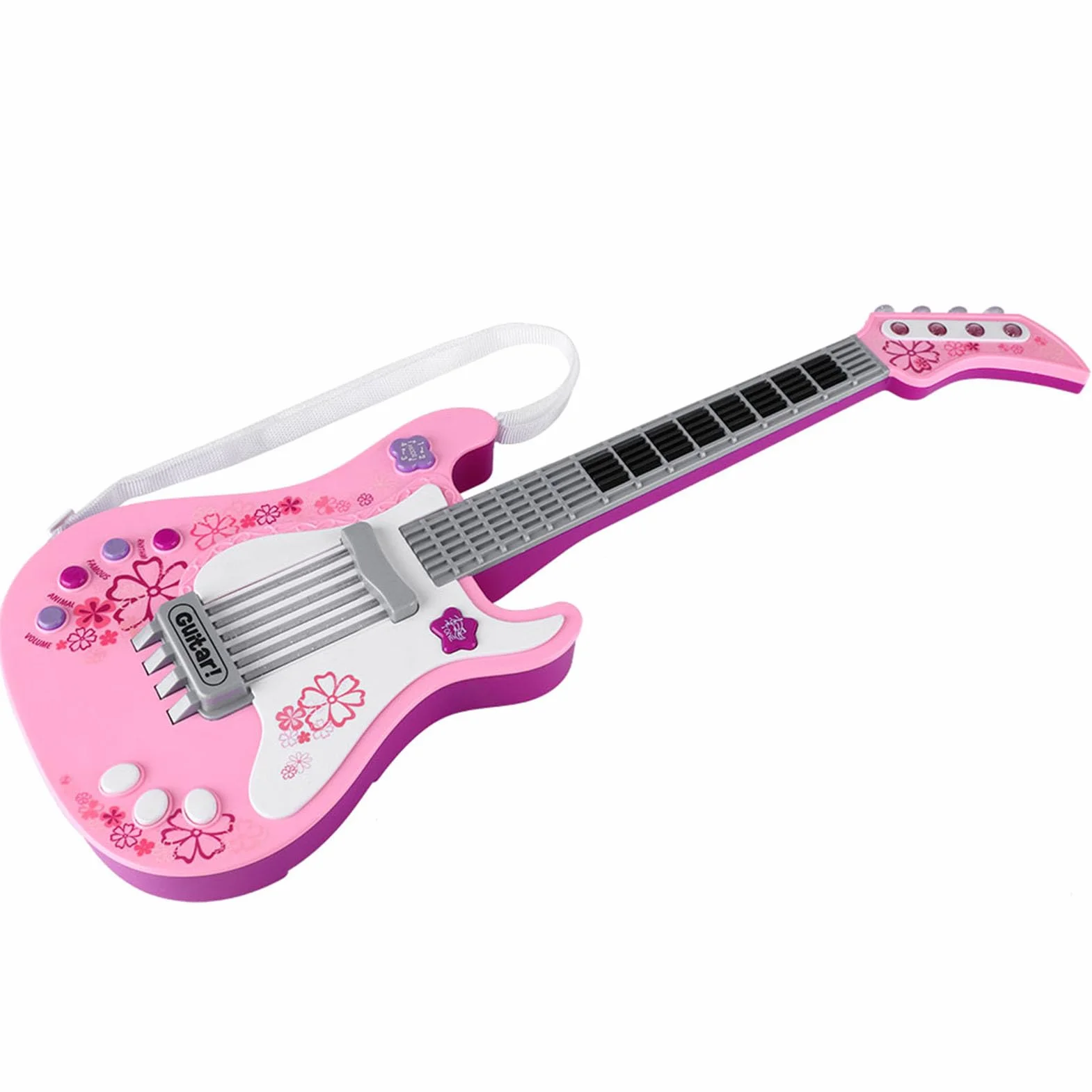 Guitarra para Niños Pequeños, Juguete de Mini Guitarra para Niños, de de para de Multifuncional para Juguete de bajo con Correa, de Instrumento Musical Portátil (PINK)