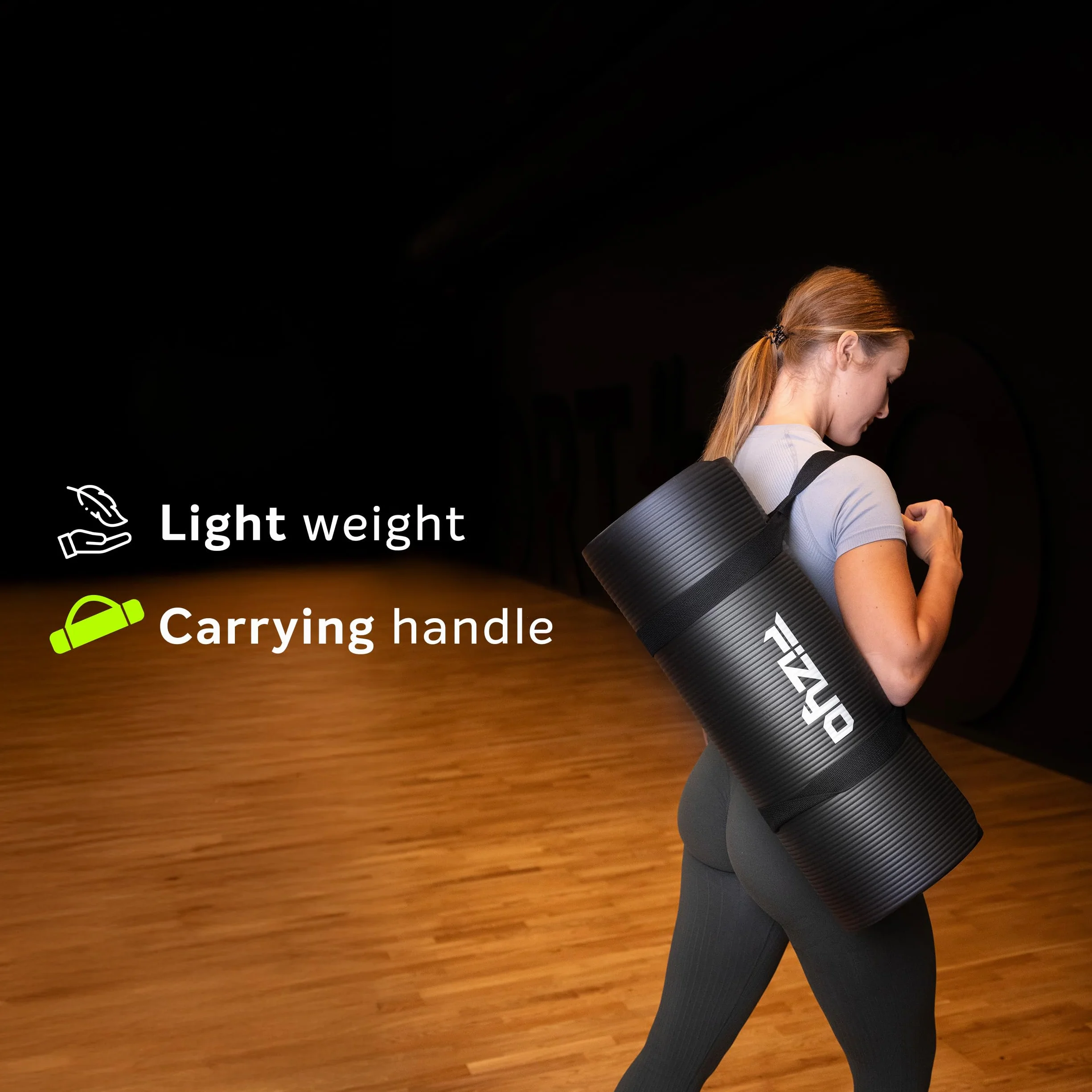 Fizyo Esterilla de Yoga Antideslizante NBR 190 x 60 cm para Pilates y Fitness