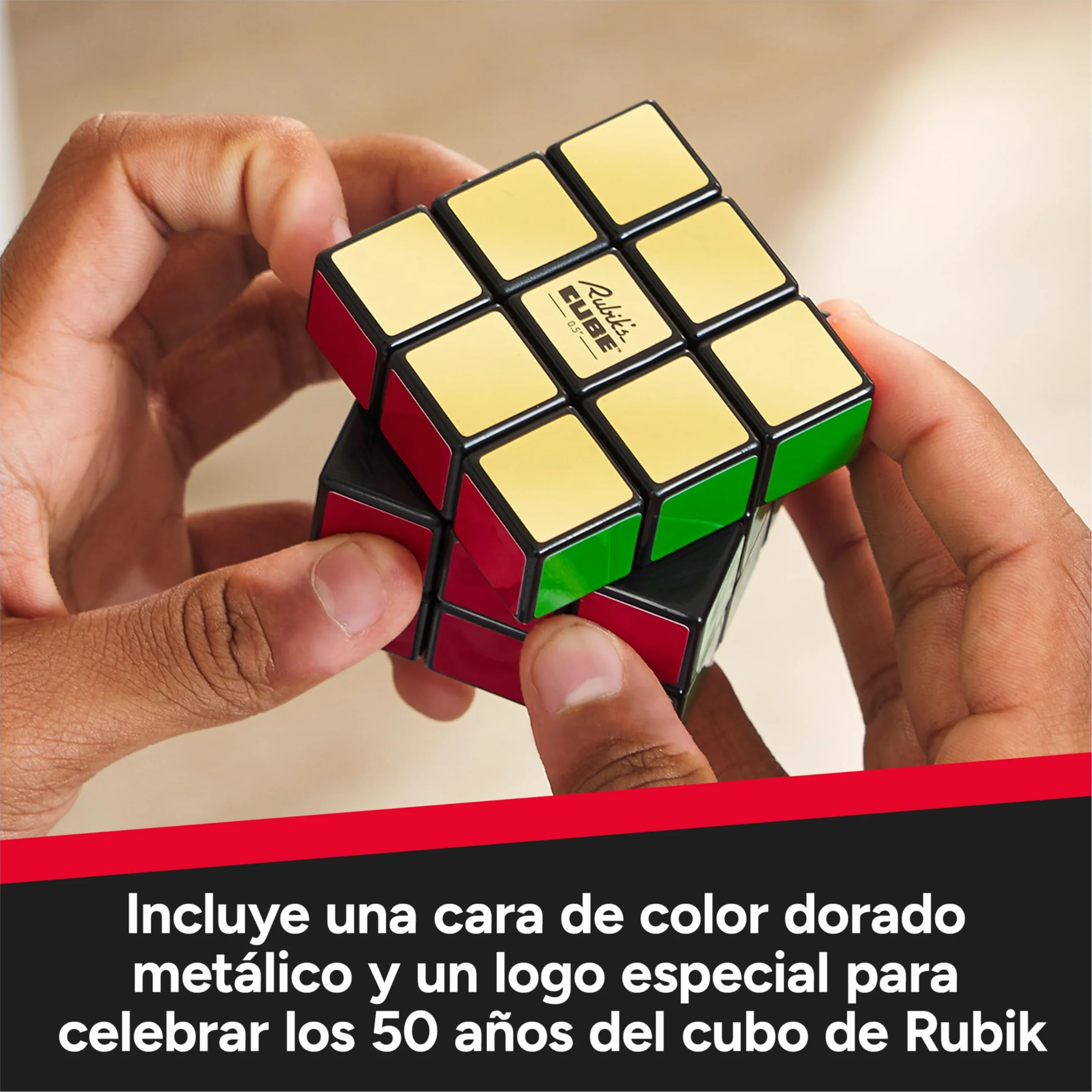 Rubik's - Cubo DE Rubik EDICIÓN Especial Retro 50 Aniversario - Juego de Rompecabezas, Cubo Mágico para Desafiar la Mente - 6068726 - Juguetes Niños 8 Años + - Regalo Niño 8 Años +
