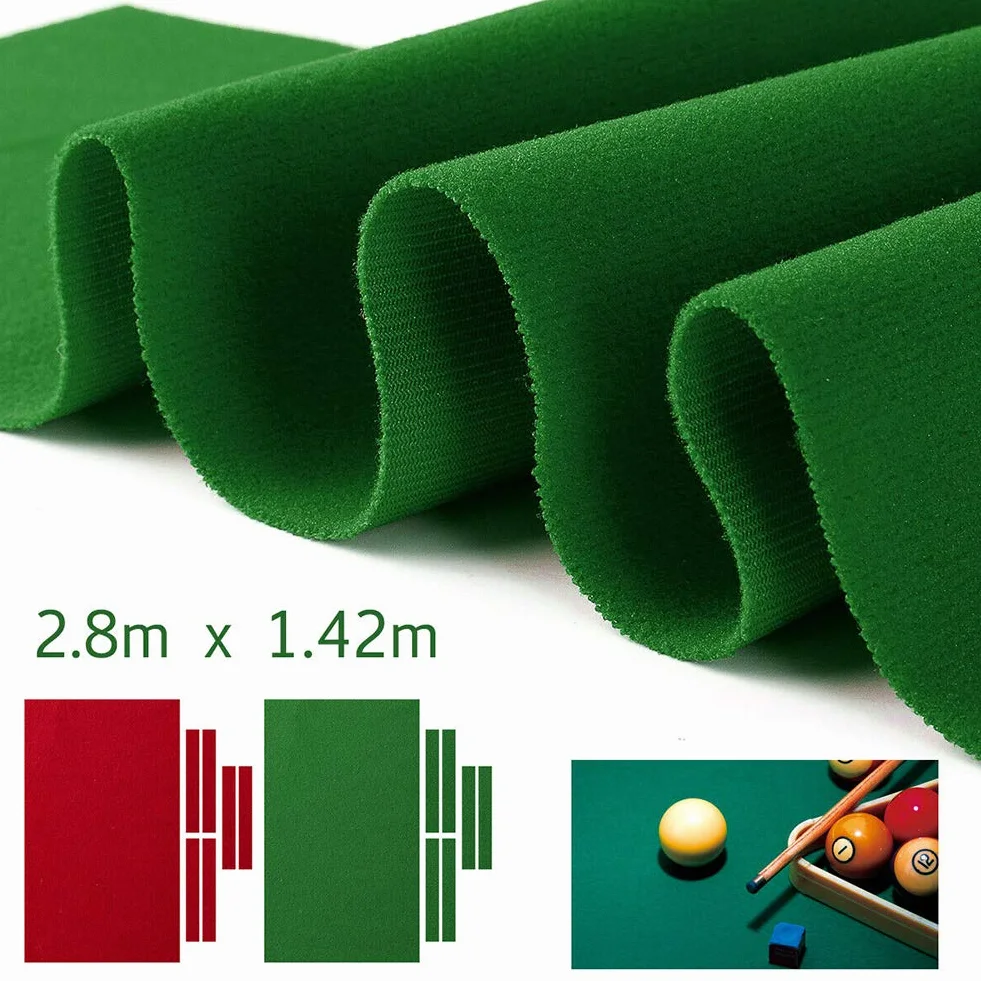 Kisbeibi Mantel de mesa profesional para billar, nailon sólido, rojo, 2,8 x 1 m