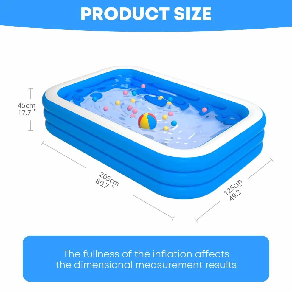 GALAXYER Piscina Hinchable, Piscina Hinchable Familiar de 3 Anillos para niños pequeños y Adultos, Piscina de jardín Exterior Interior, 210 x 135 x 60 cm