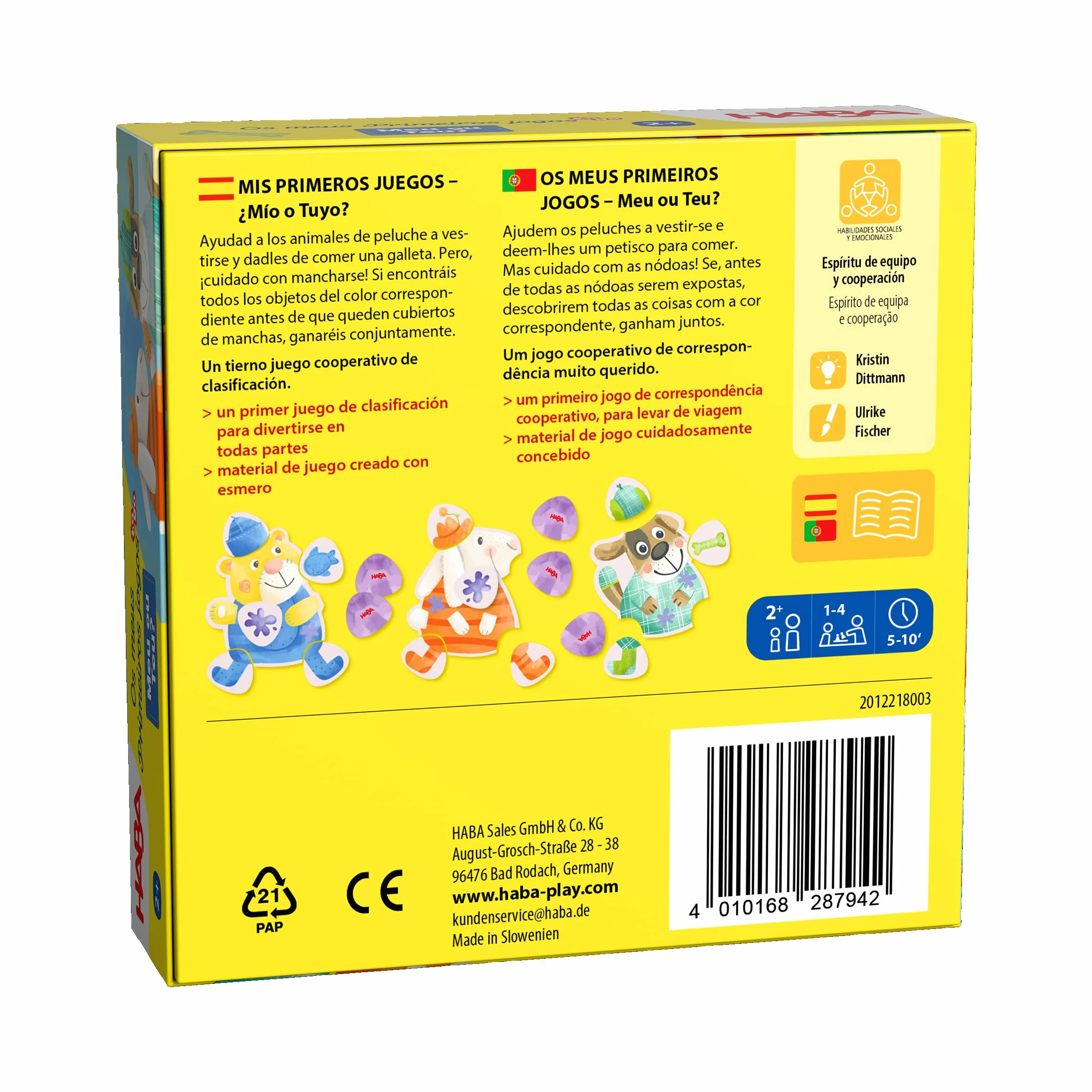HABA Mis Primeros Juegos – ¿Mío o tuyo? Juego Infantil de Mesa de Memoria, de Viaje. Más 2 años