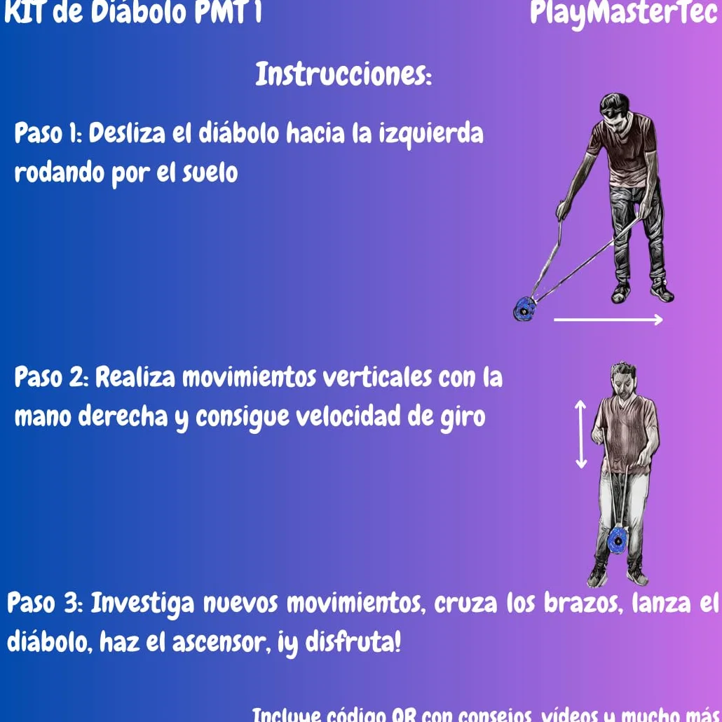 Diábolo Azul Eje Fijo Kit 2 Juegos de Palos niños y Adultos Regalo Ideal