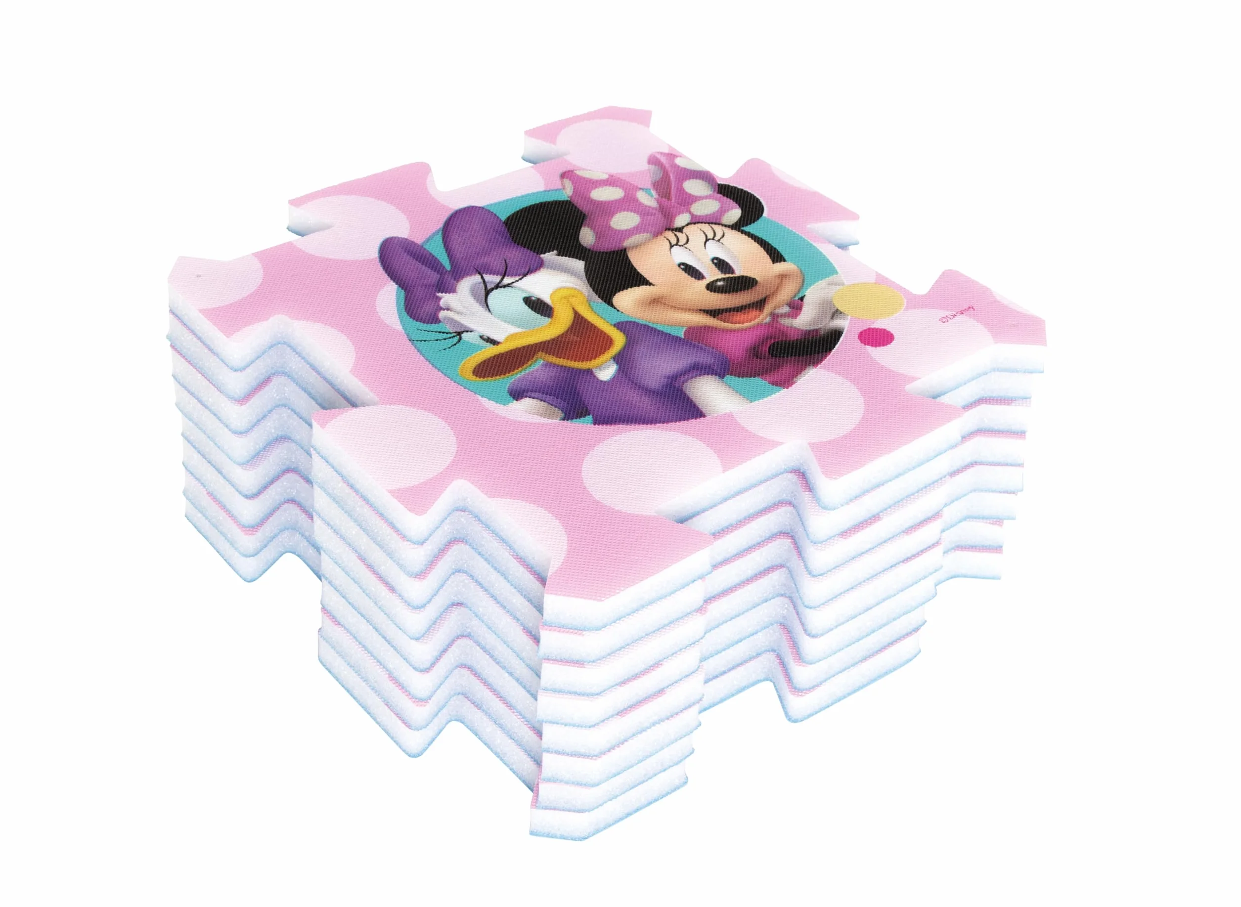 ARDITEX - Juego de Alfombra en Forma de Puzzle Fabricado de Foam de Disney Minnie y Daisy - 111x57cm - Color Rosa