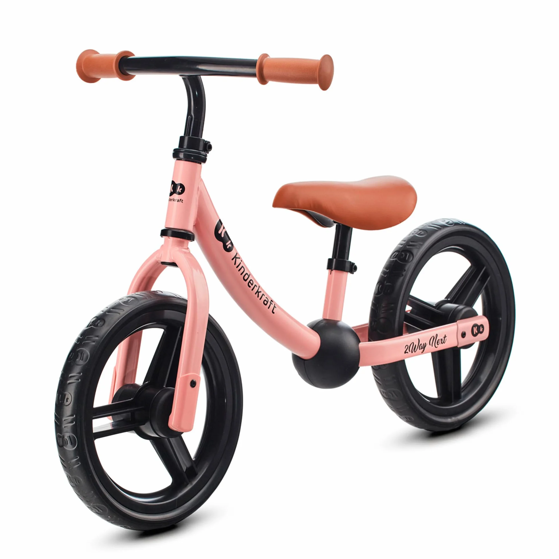 Kinderkraft, 2WAY Next Bicicleta sin Pedales, Bicicleta Infantil, Bici Bebe, Cuadro Bajo, Regulable, Sillín Blando, A Partir de 2 años hasta 35 kg, Rosa