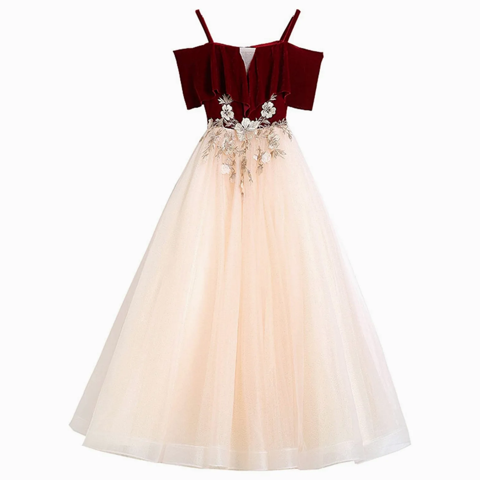 Vestidos para niñas Disfraces Vestido de princesa Vestido de novia de cumpleaños Pettiskirt Disfraz de piano Vino rojo Vestido de noche para niños Fiesta de noche para niños (Color: Rojo Tamaño: 150