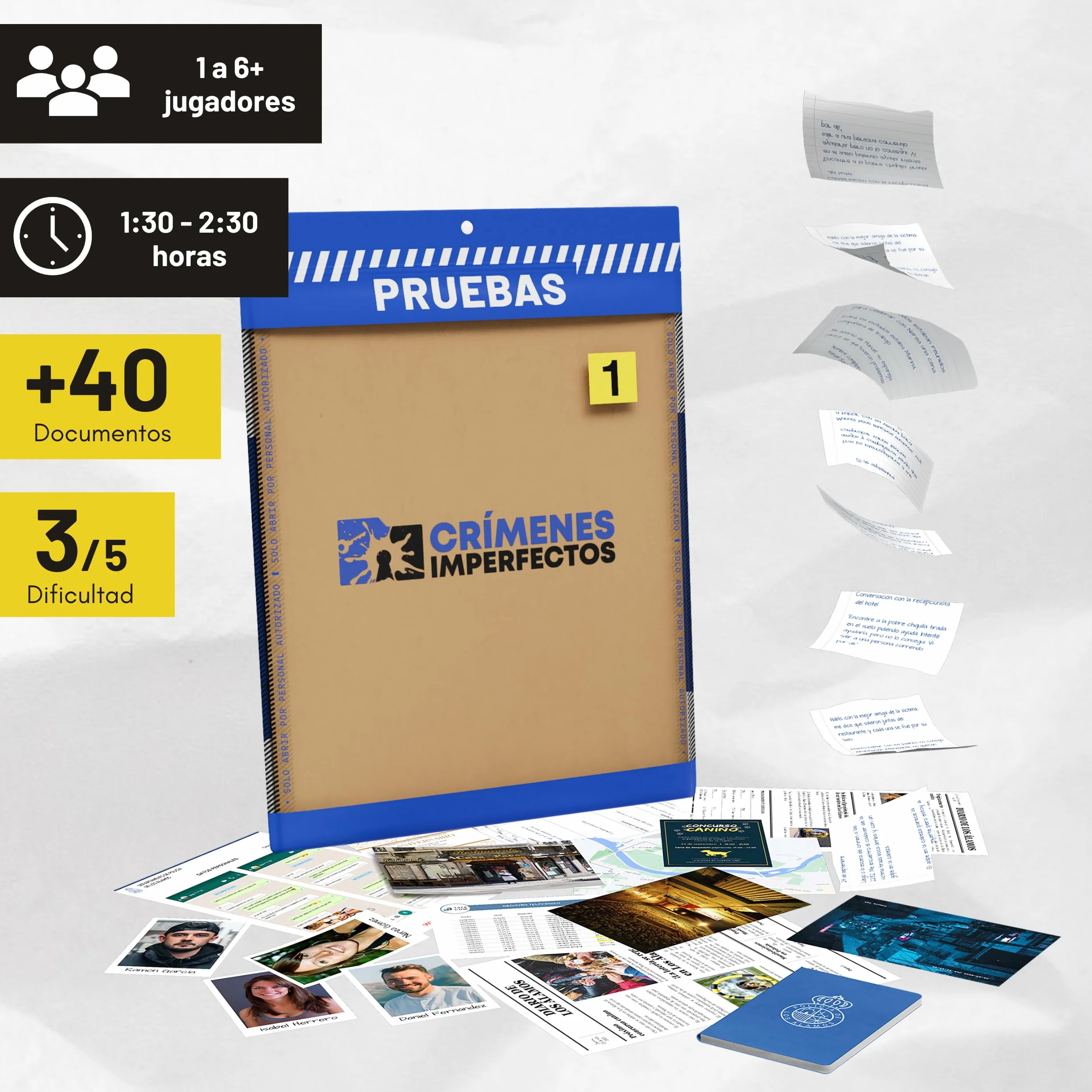 Caso 1: El Crimen de Los Álamos. Juegos de Mesa Adulto, Caso Policial para Resolver Misterio en Casa, Escape Room Juego de Mesa Resuelve el Crimen como Detective.