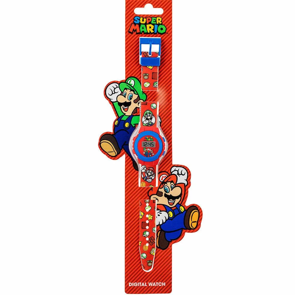 Mario GSM4234 Reloj Digital de Cuarzo para niños Correa de plástico Rosso