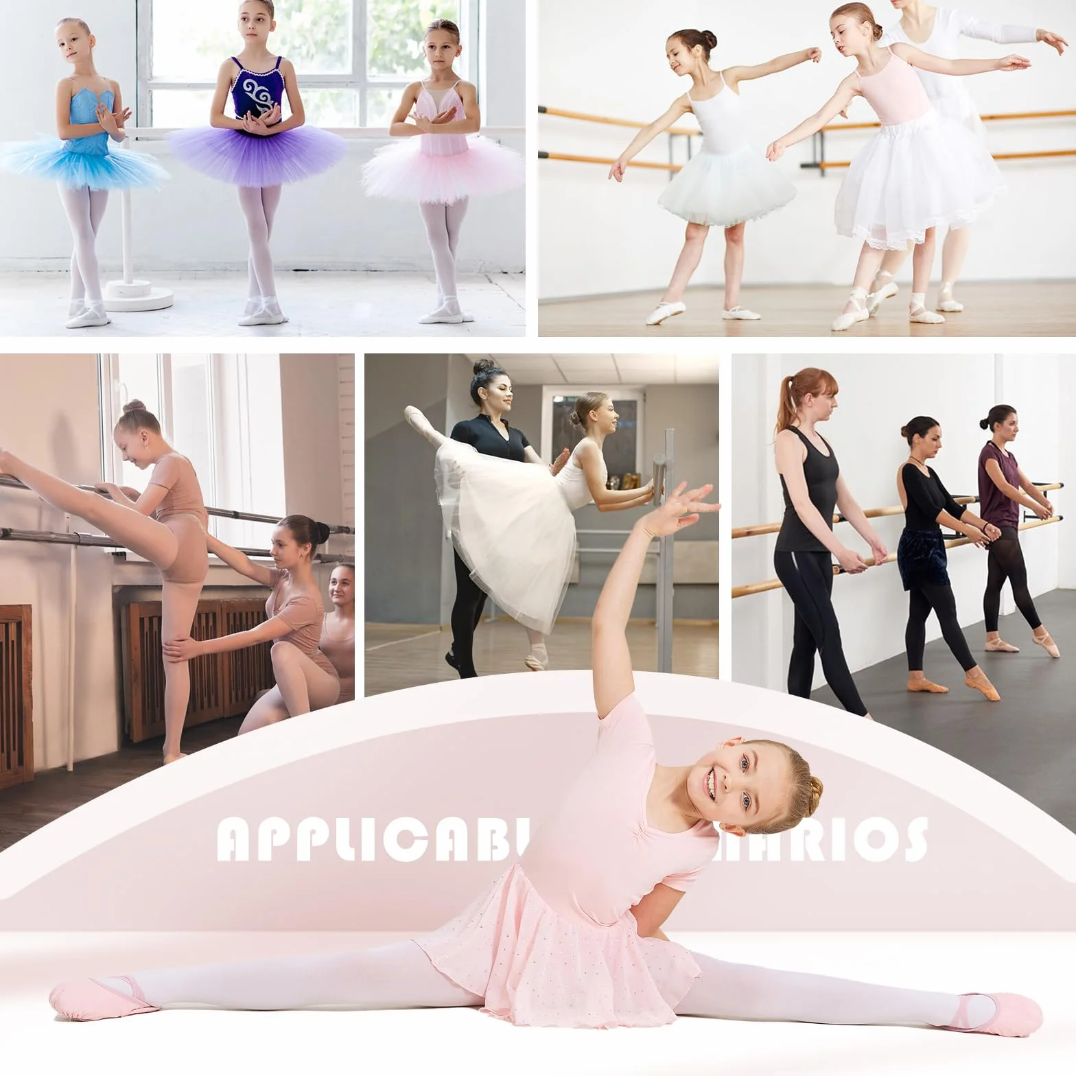 Zapatillas Ballet Transpirable Canvas con Suela de Cuero Dividido para Niña y Mujer
