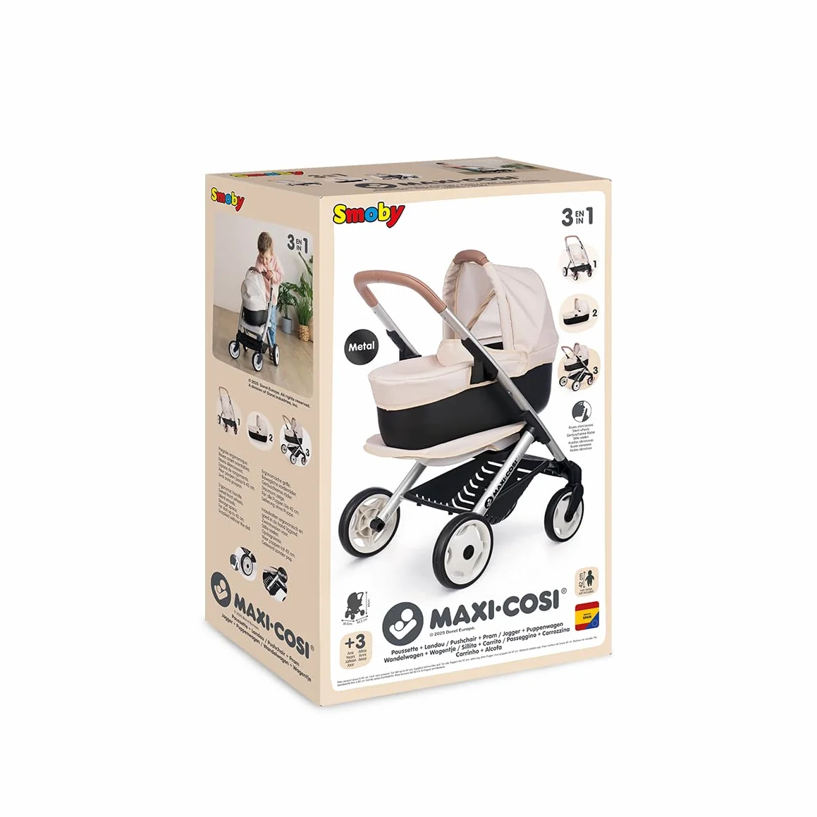 Smoby Maxi-Cosi Cochecito Beige para muñecas 42 cm 3 años