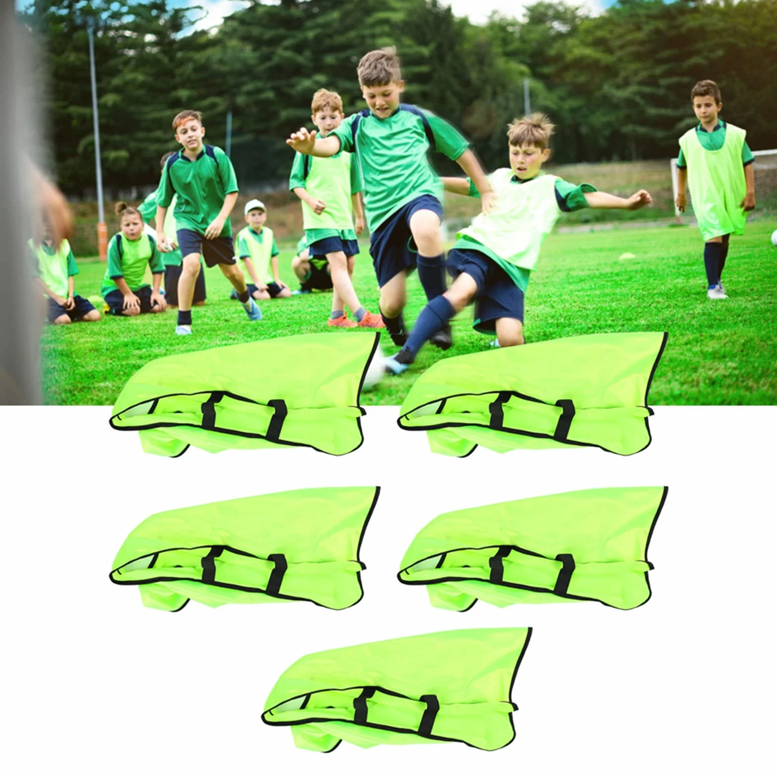 Chaleco de Práctica para Niños 5 Piezas, Pinnies de Fútbol Sin Mangas
