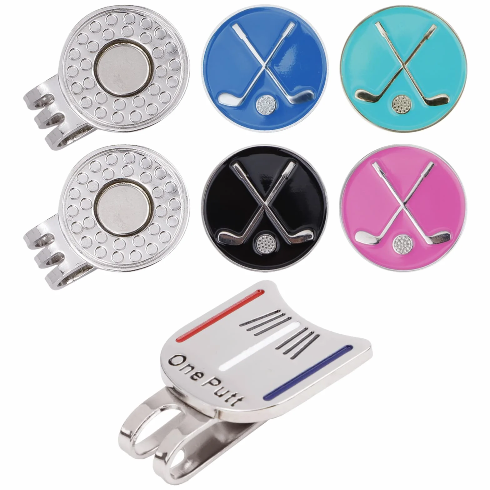 Abrazaderas Magnéticas para Tapas De Golf Juego De 2 con Pinzas De Metal