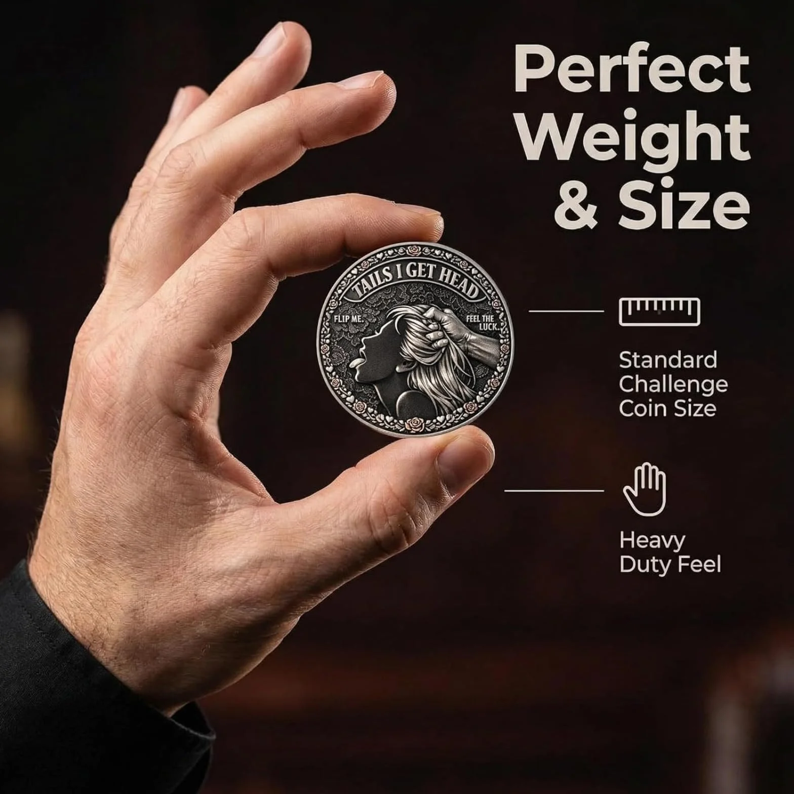 Moneda Conmemorativa Cara, Saco Cruz/Cruz, Saco Cara, Divertidas Monedas de Desafío Cara y Cruz, Ficha de la Suerte de Doble Cara, Cara, Saco Cruz, Regalo de Broma para San Valentín (C-10PCS)