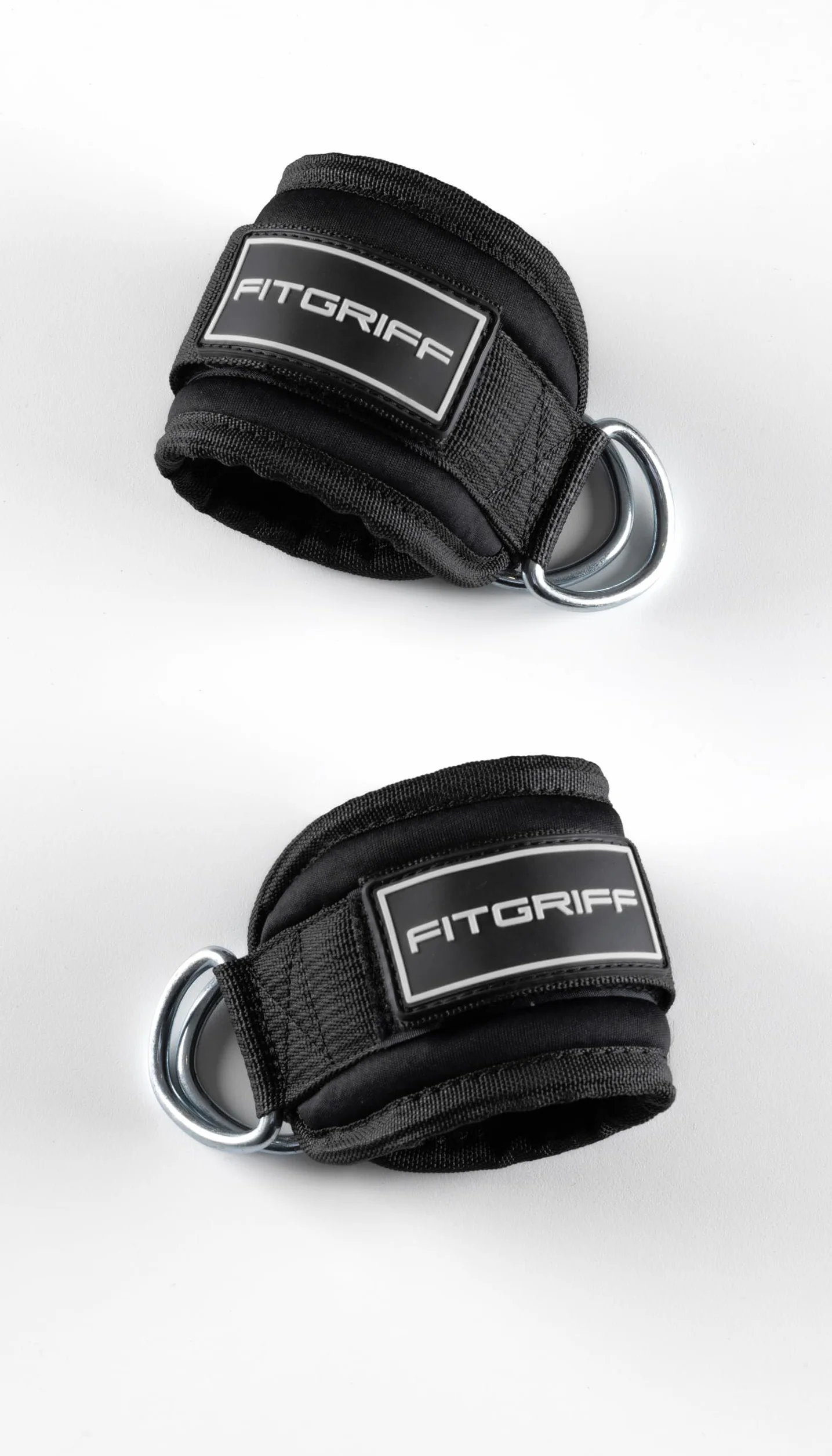 Fitgriff Tobilleras Poleas Gym V3 (2 Piezas) - Correas Tobillo Gimnasio para Patadas Gluteos, Fitness