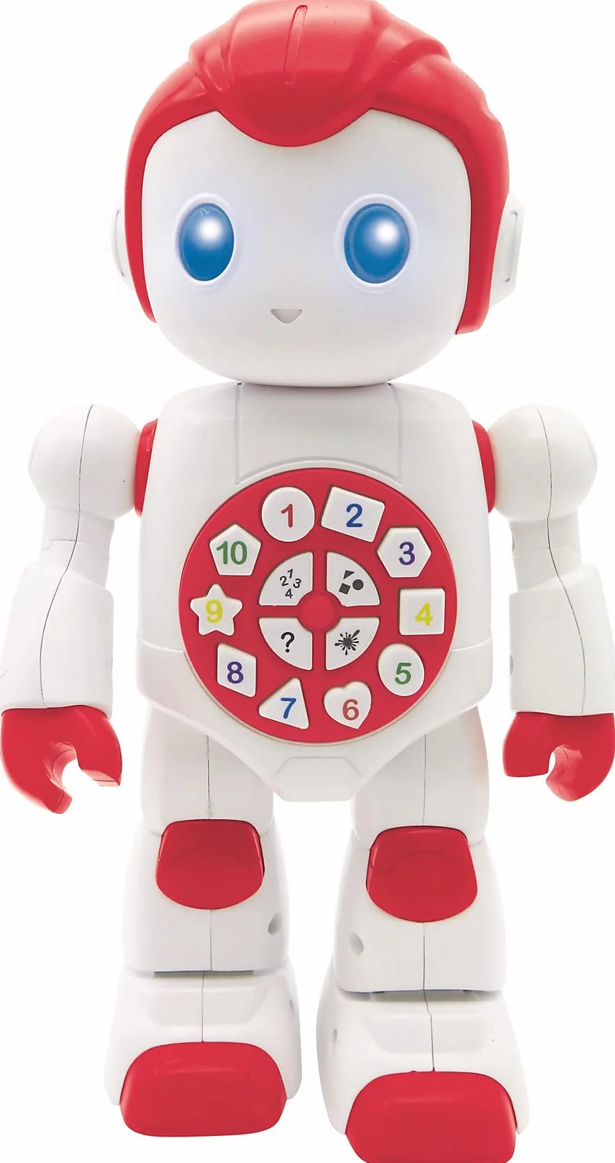 Lexibook 7280033 ROB15DE Powerman First - Robot Educativo Interactivo para niños, Bailar, Juegos, música, números, Formas, Colores, Chicos y Chicas, Robot Inteligente Junior, Rojo/Blanco