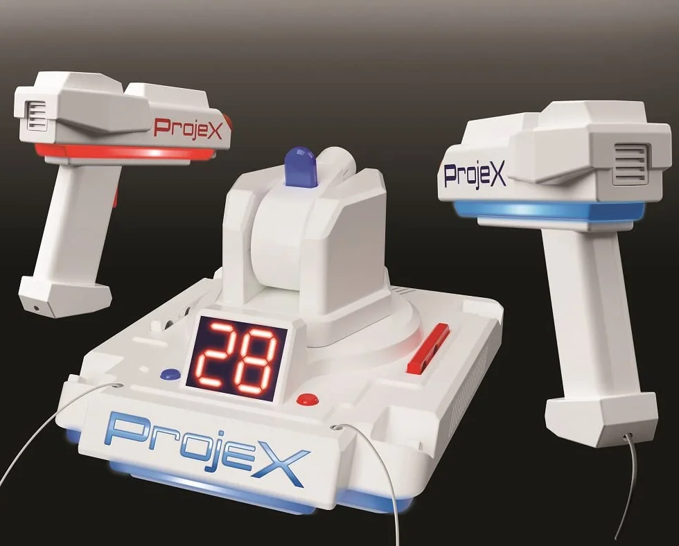 Bizak Projex Proyector de Juegos Arcade, 2 Pistolas Laser, 3 Niveles de Dificultad, Regalo para Niños 6+