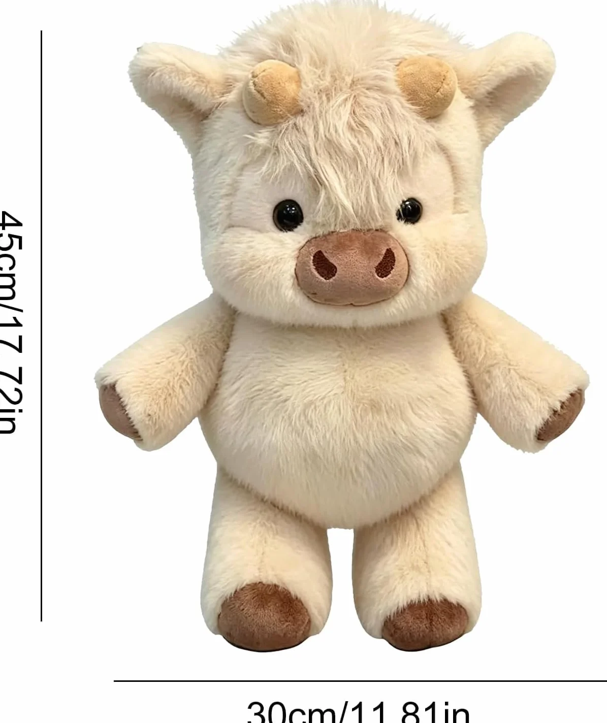 Peluche Que Corre, Peluche Vaca, 45 cm, Adorables Animales De Peluche, Aliviar El Estrés y para la Decoración del Hogar (Caqui)