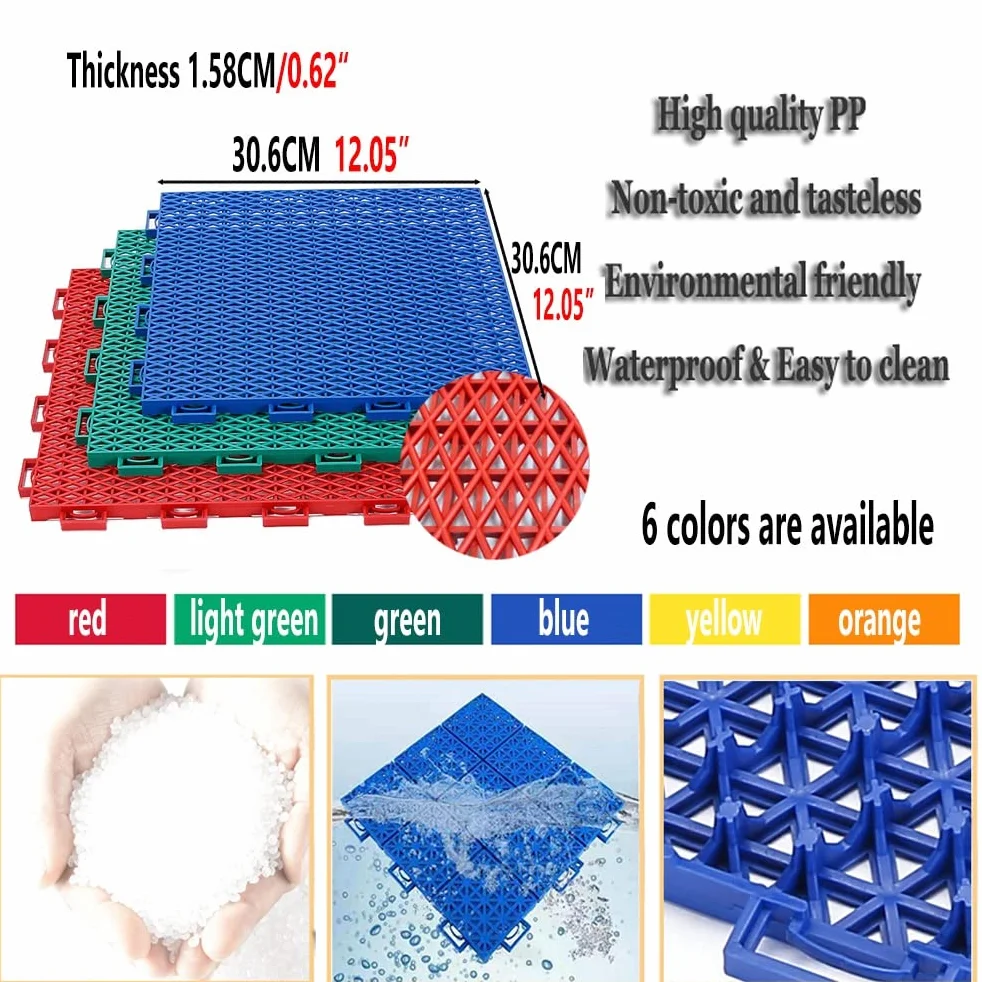 CXKJP Loseta Baldosas De Suelo Entrelazadas Modulares Cancha Baloncesto Exterior Alfombrilla Deportiva Plástico Resistente Intemperie
