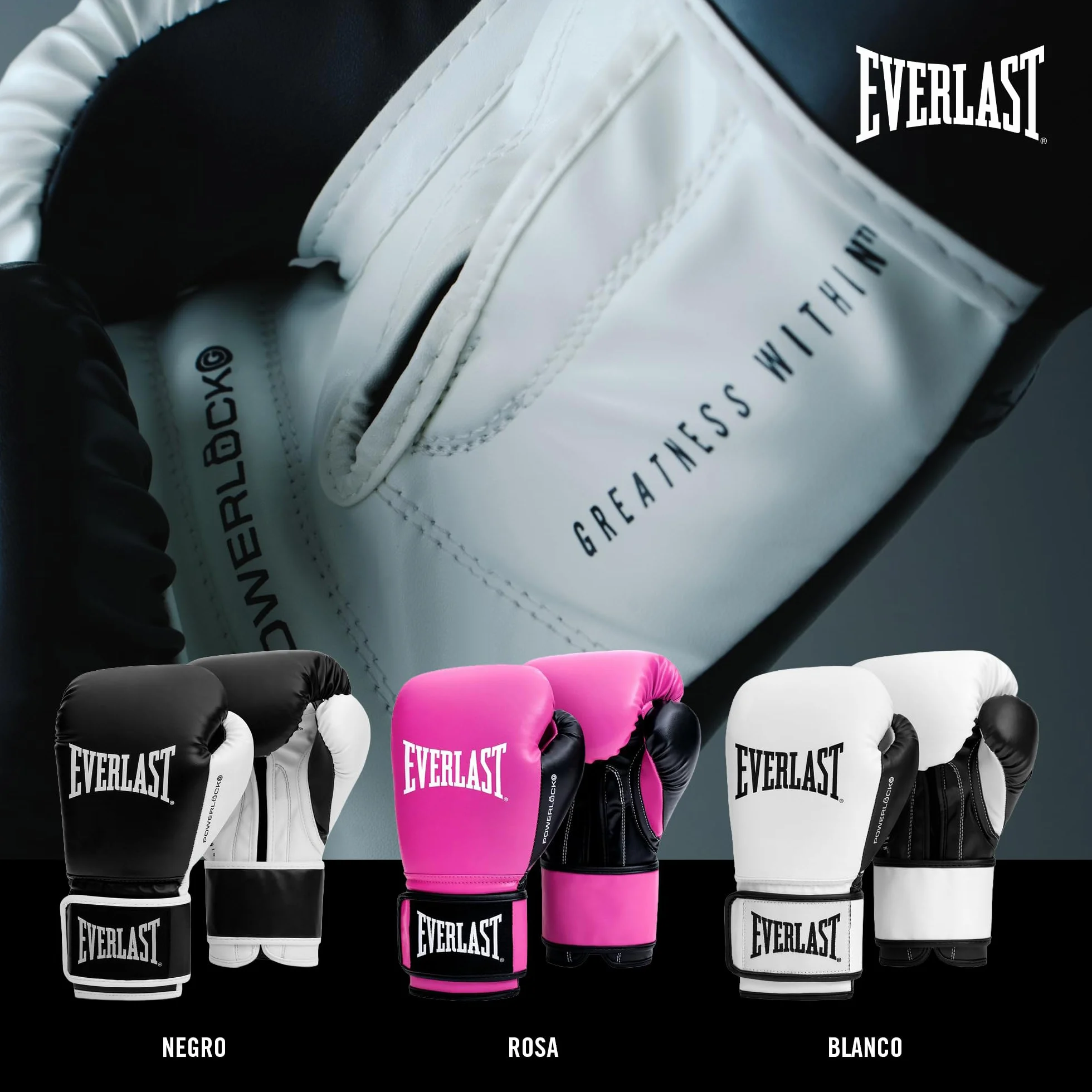 Everlast Powerlock OG & Powerlock 2R Guantes de Boxeo para Saco, Sparring, Cierre de Gancho y Bucle, Espuma Avanzada
