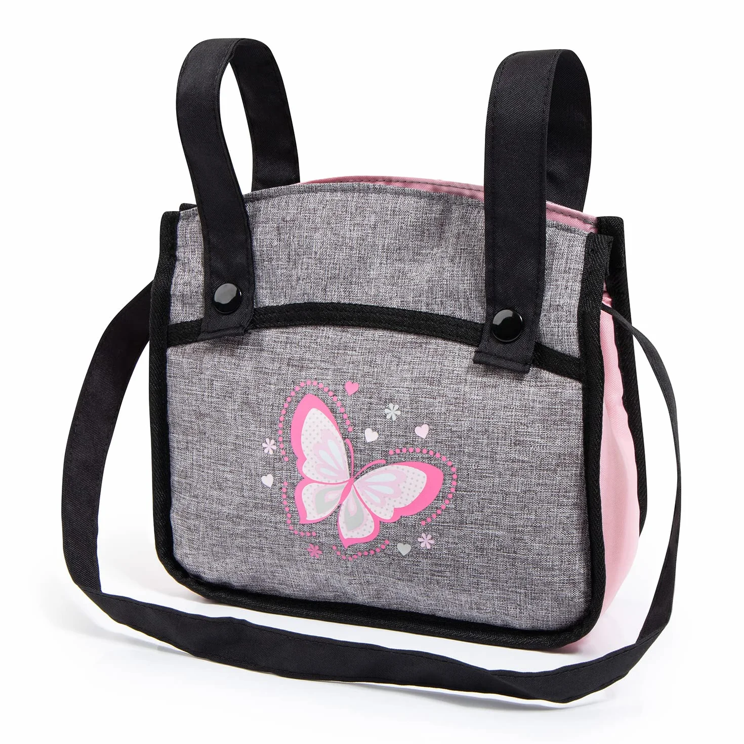 Bayer Design 17033AA Cochecito de muñeca Combi Xeo, Carro para muñecos, Bolsa, Convertible, Regulable en Altura