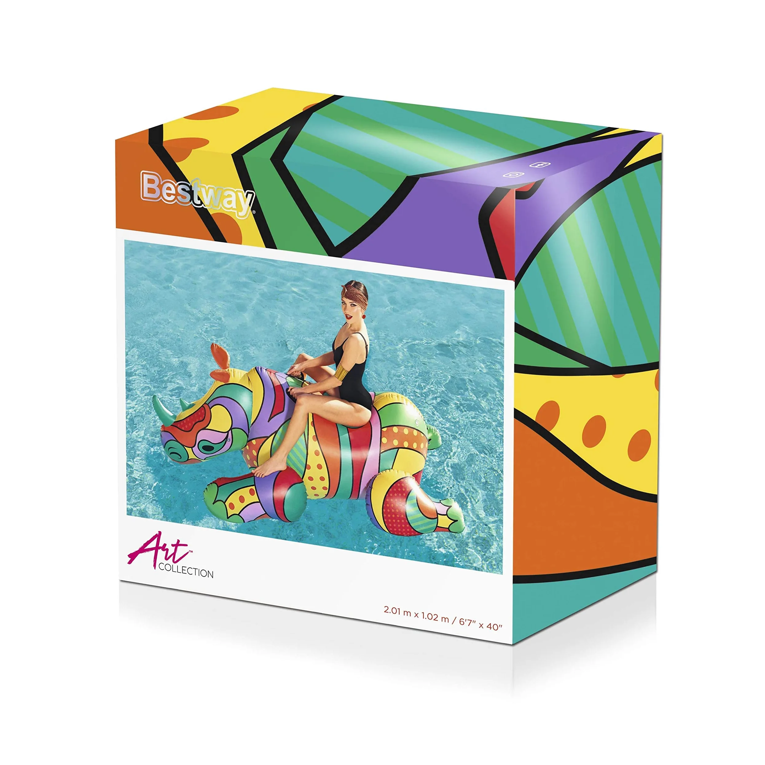 Bestway Inflatable Ride-On Toy with Pop-Art Design