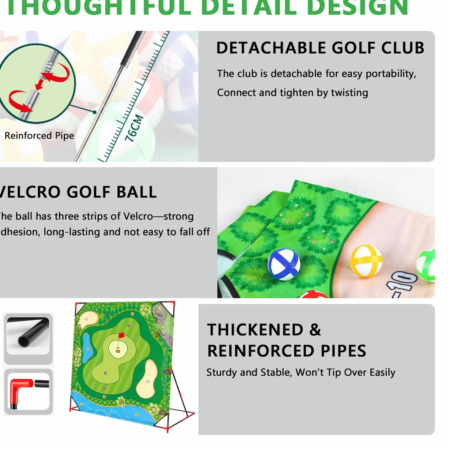 Juego de golf con pelotas de golf y contador de puntos, juego de mini golf, juguetes de golf para niños y adultos, mini maletín de golf, juego de astillado de golf, juego de golf para el hogar