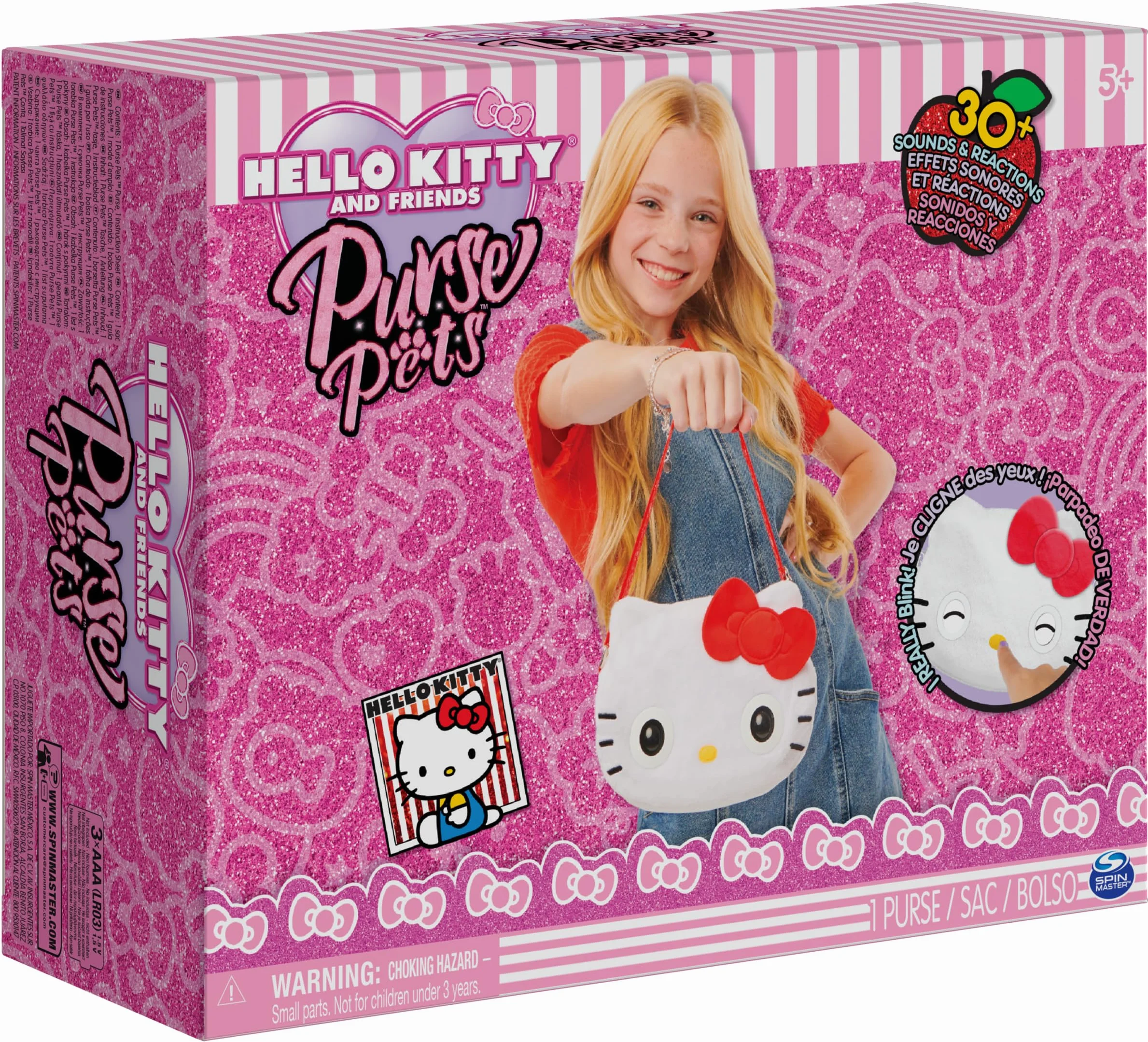 Purse Pets Bolso Mascota Interactiva Sanrio Hello Kitty and Friends con más de 30 Sonidos y Reacciones Juguete niña 5 años+