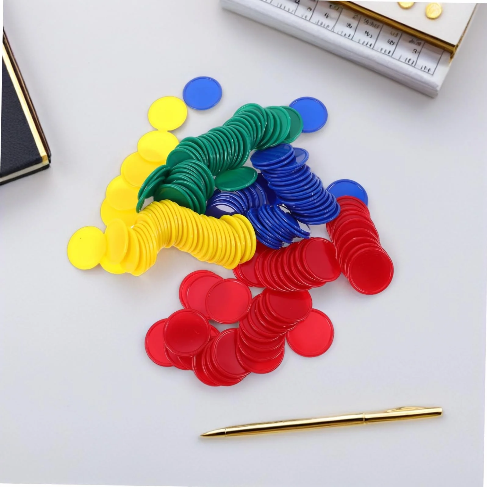 Fichas de Bingo de Plástico Diseño Portátil y Apariencia Realista 160 Piezas para Juegos Educativos y Recompensas Aula para Estudiantes y Niños