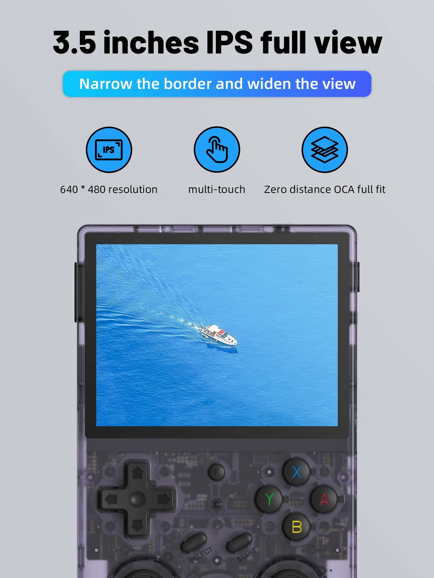 RG353V - Consola de juegos portátil con pantalla de 3.5 pulgadas, sistema operativo dual Android 11, sistema Linux, chip RK3566 integrado 16G + 64G TF tarjeta y más de 4000 juegos (morado)
