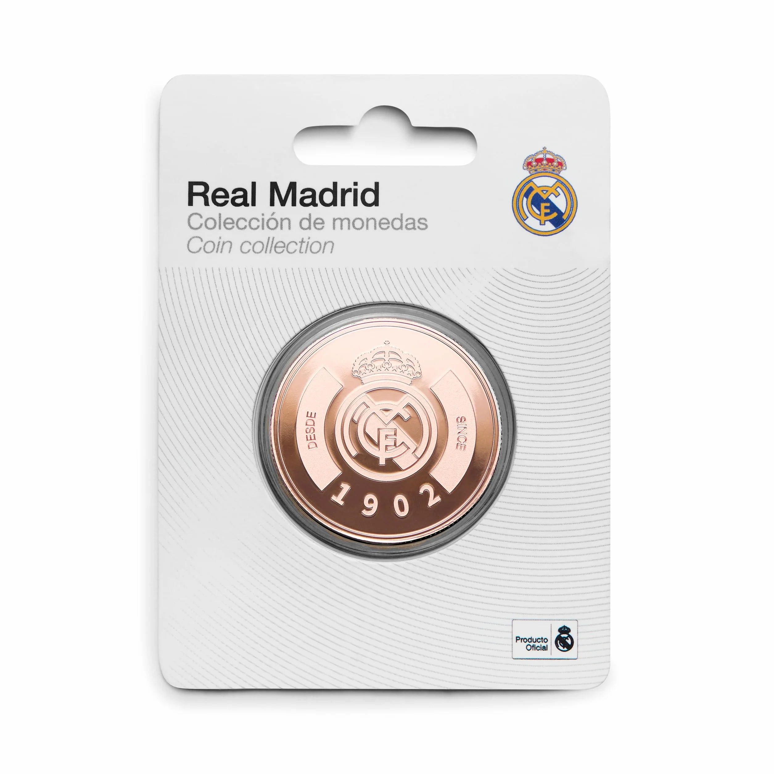 Real Madrid - Moneda edición Especial con Escudo y año de su fundación 1902 - Coleccionable - Cobre - Producto Oficial