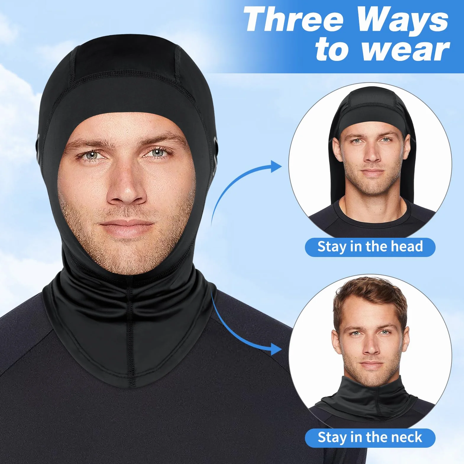 MELLIEX Verano Pasamontañas para Hombre y Mujer, Balaclava Seda de Hielo para Ciclismo Moto
