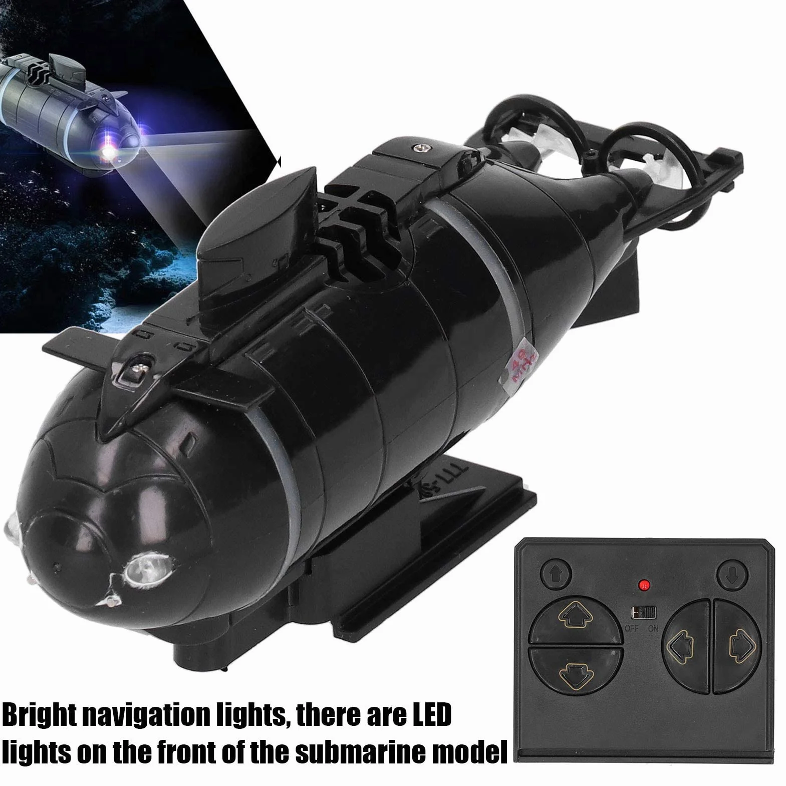 Submarino RC, Control Remoto Inalámbrico 2.4G con 6 Canales, Submarino De Plástico, Ideal para Niños, Adolescentes, Juego en la Piscina, Bañera o Playa