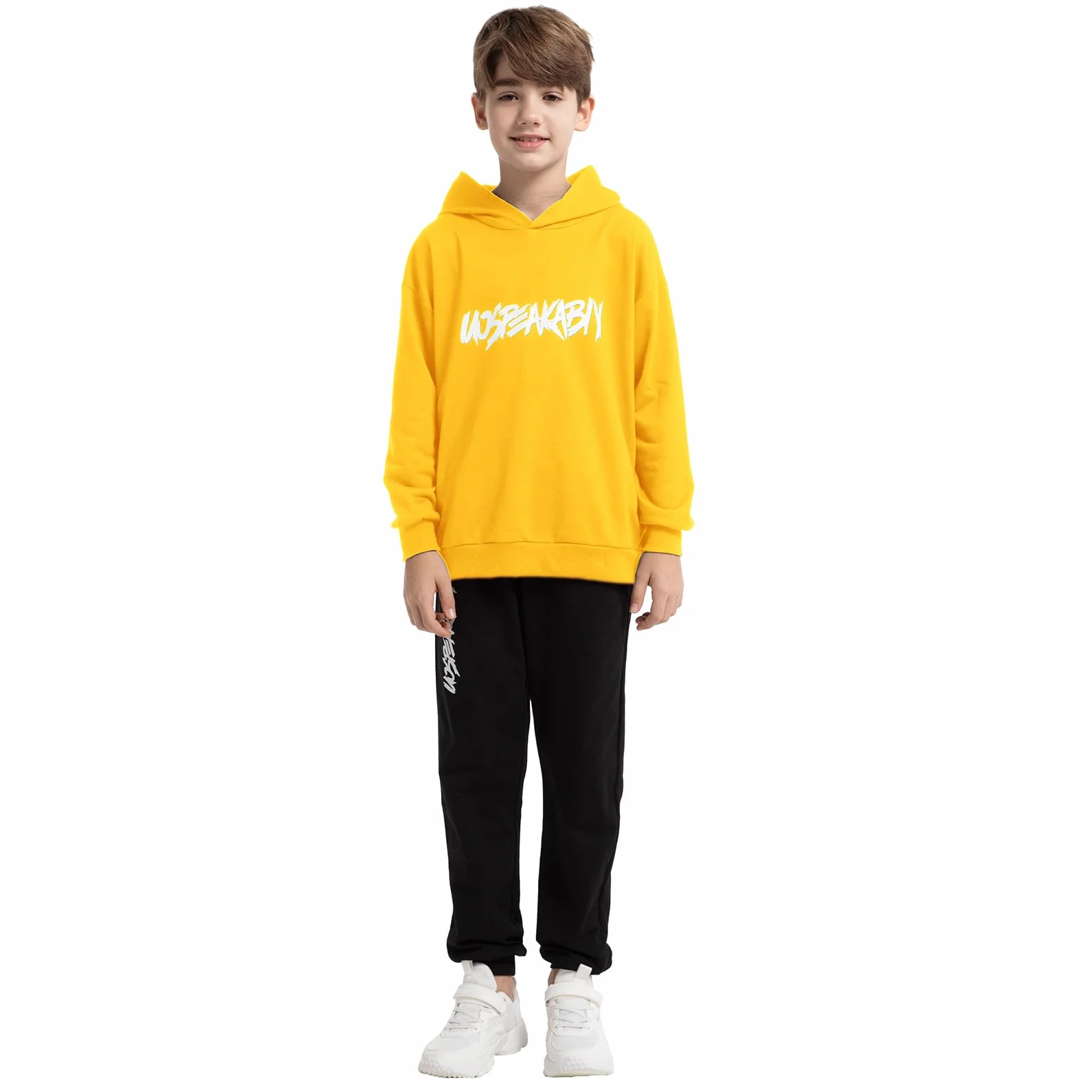 Chándal Niños 2 Piezas Set Sudadera Capucha Pantalones Deportivo Jogging Conjunto Ropa 2-15 años