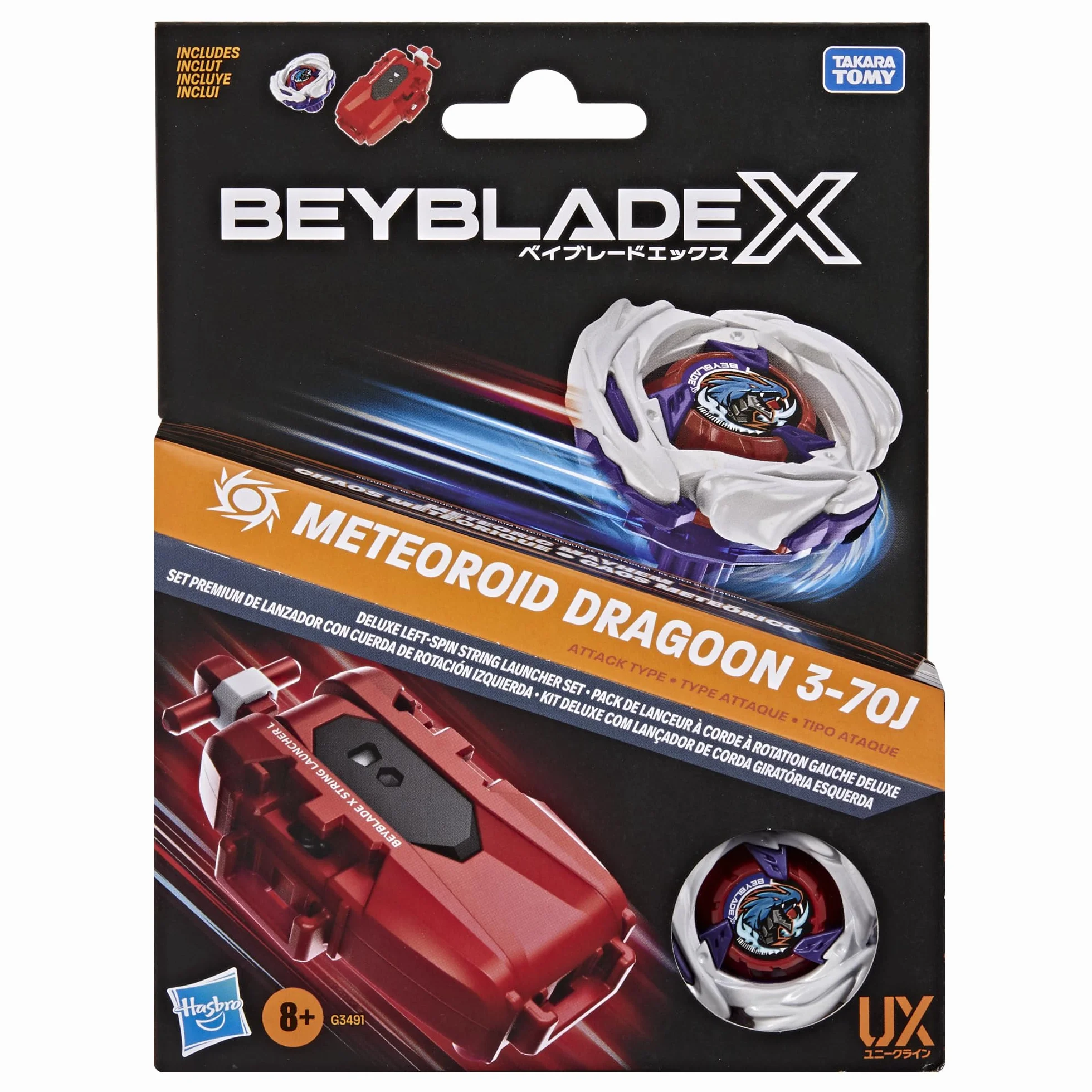 Takara Tomy Beyblade X Lanzador Cuerda Rotación Izquierda Top Ataque Juego Batalla 8 años