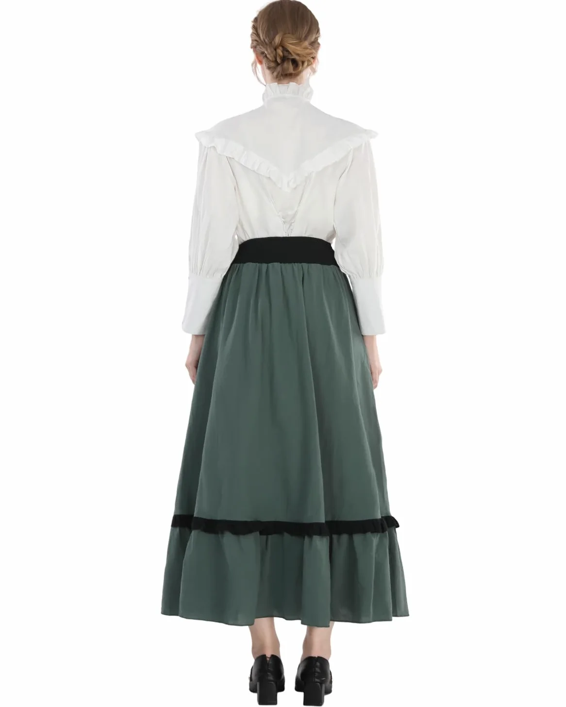 Fiamll Vestido victoriano para mujer, disfraz renacentista, blusa eduardiana, falda renacentista, vestidos de fiesta