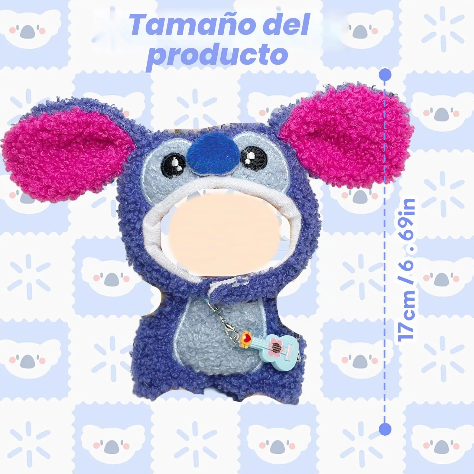 3 piezas de ropa de muñeca azul para muñecas de 17 cm, los juegos de accesorios de muñeca incluyen 1 mameluco, 1 sombrero, 1 colgante para niña, para los mejores regalos, sin muñeca